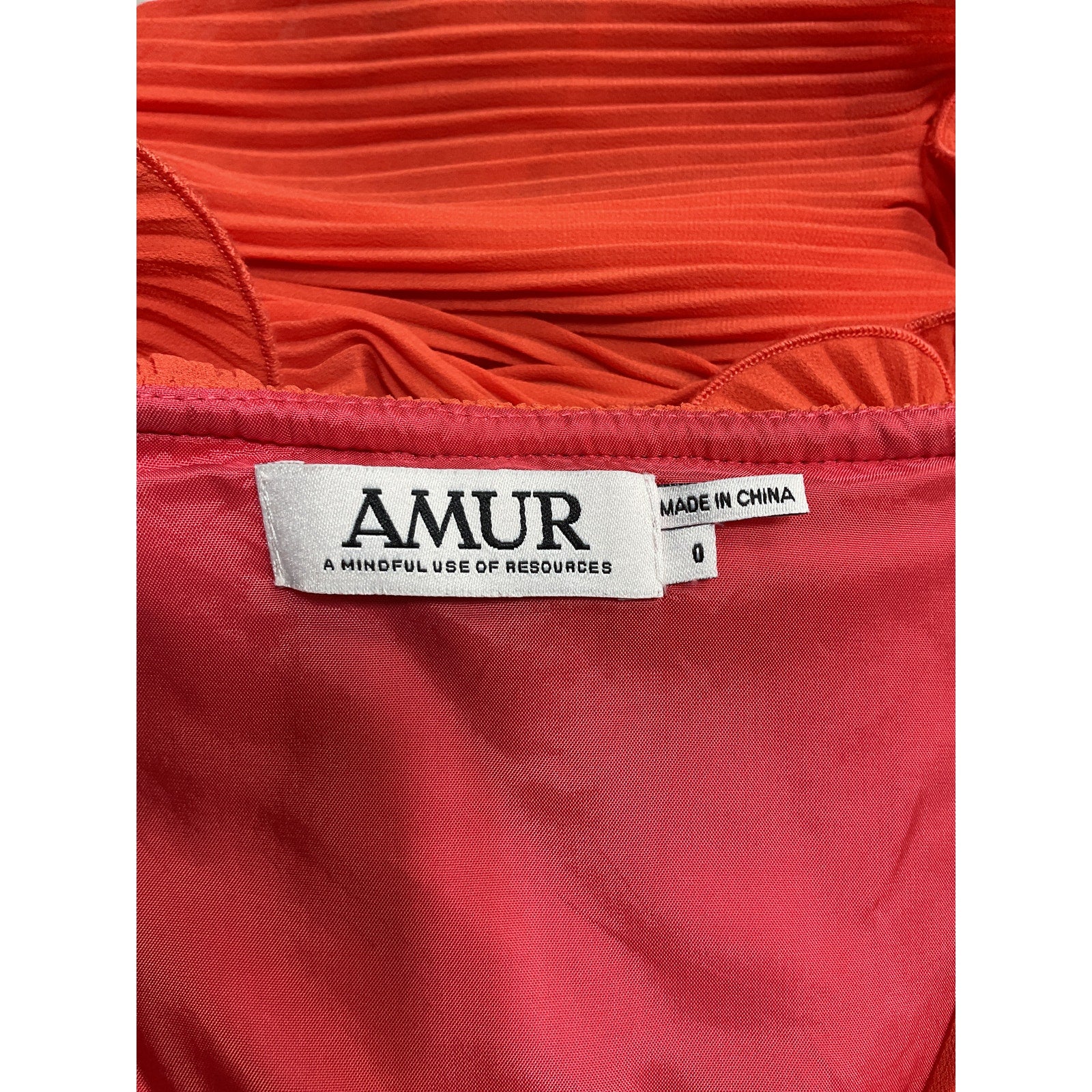 Amur 'Ainsley' Red Poly Ruffle Top Size 0