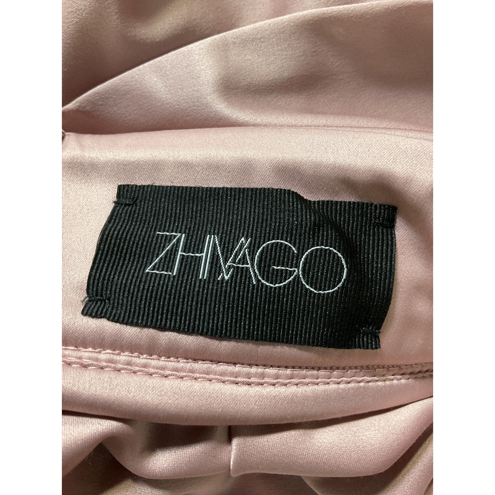 Zhivago 'Beloved' Pink Satin Quilted Trim Gown Size 2