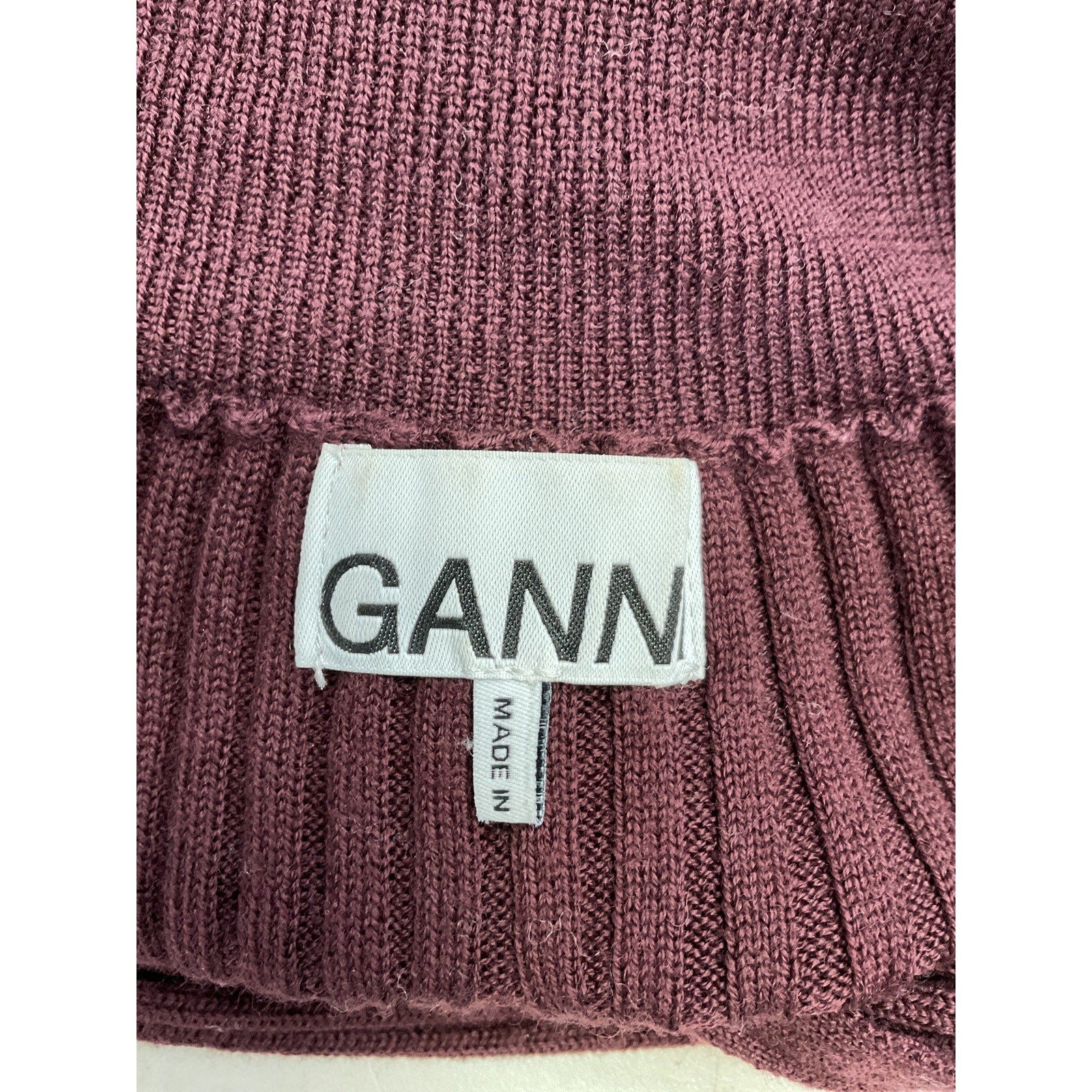 Ganni 'Merino' Pink Ribbed Sweater Size S
