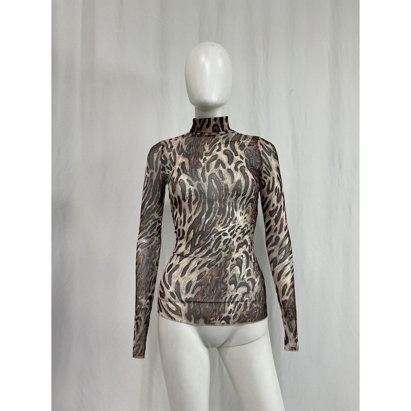 Simkhai 'Asher' Brown Nylon Recycled Mesh Long Sleeve Top Size XS