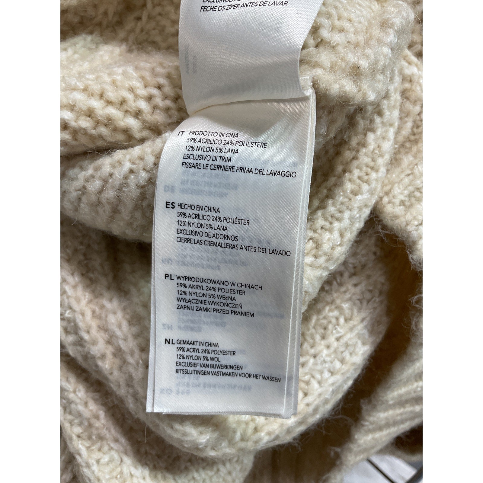 Varley 'Amelia' White Half Zip Knit Sweater Size XS