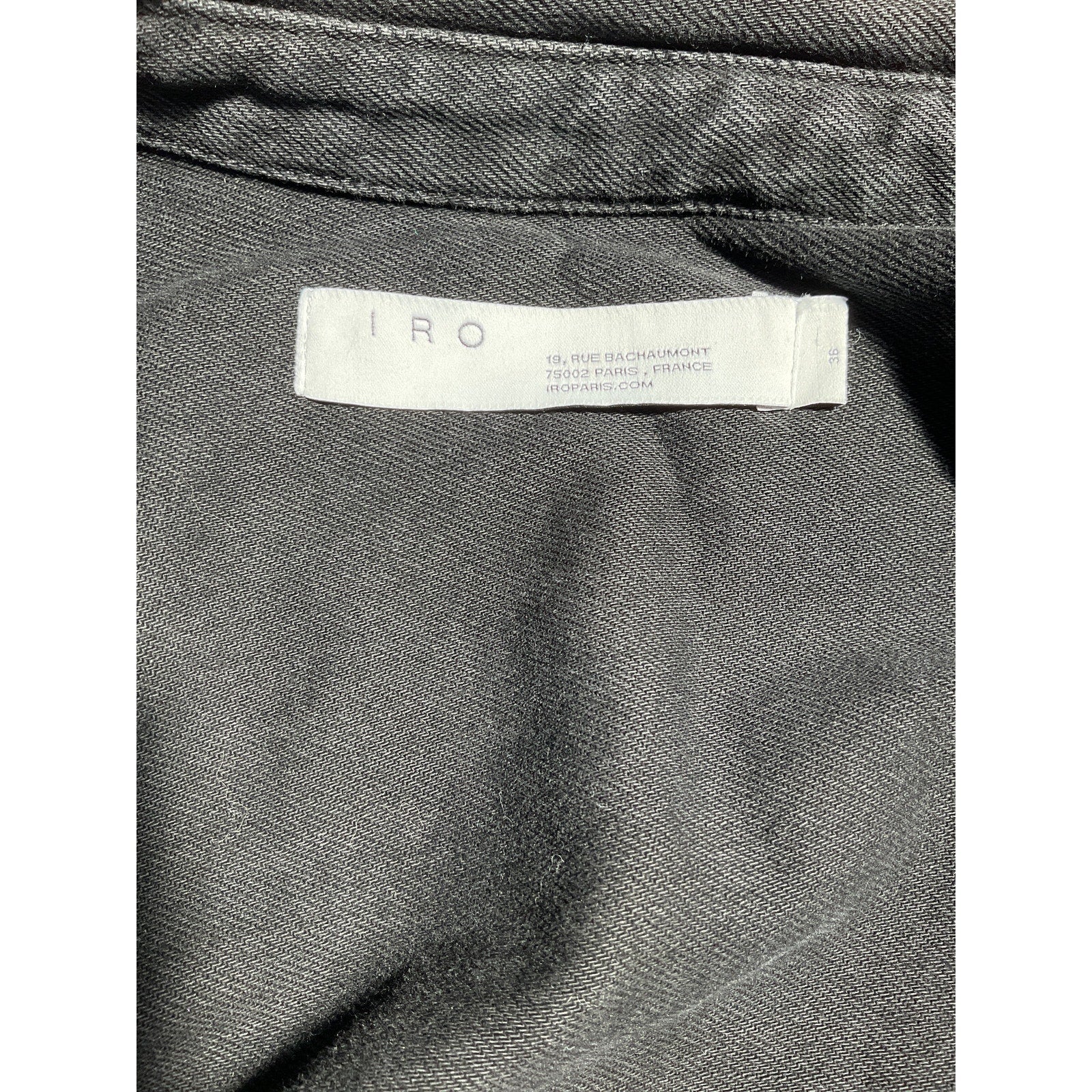 Iro 'Anglia' Black Oversized Denim Shirt Size 4