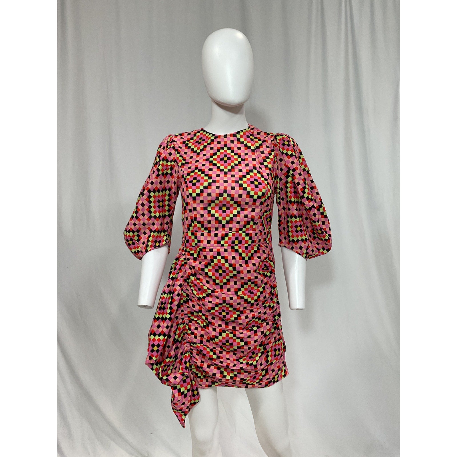 Rhode 'Pia' Pink Elbow Sleeve Ruffle Dress Size 0