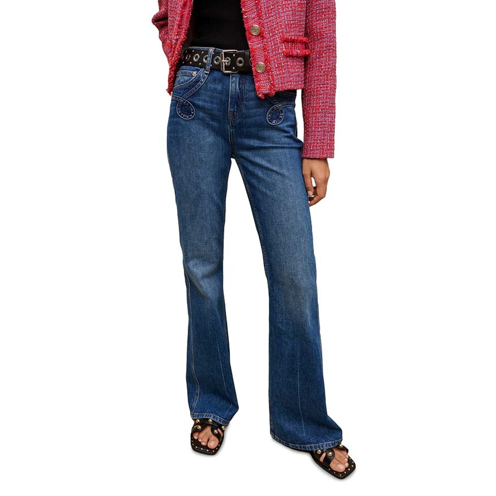 Maje 'Prany' Blue Flared Leg Denim Jeans Size 36