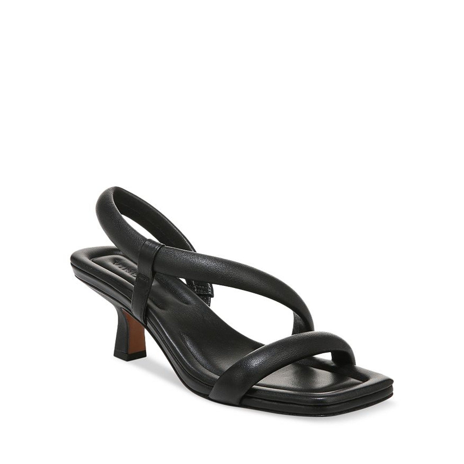 Vince 'Coline' Black Leather Slip On Slingback Mid Heel Sandals Size 9.5