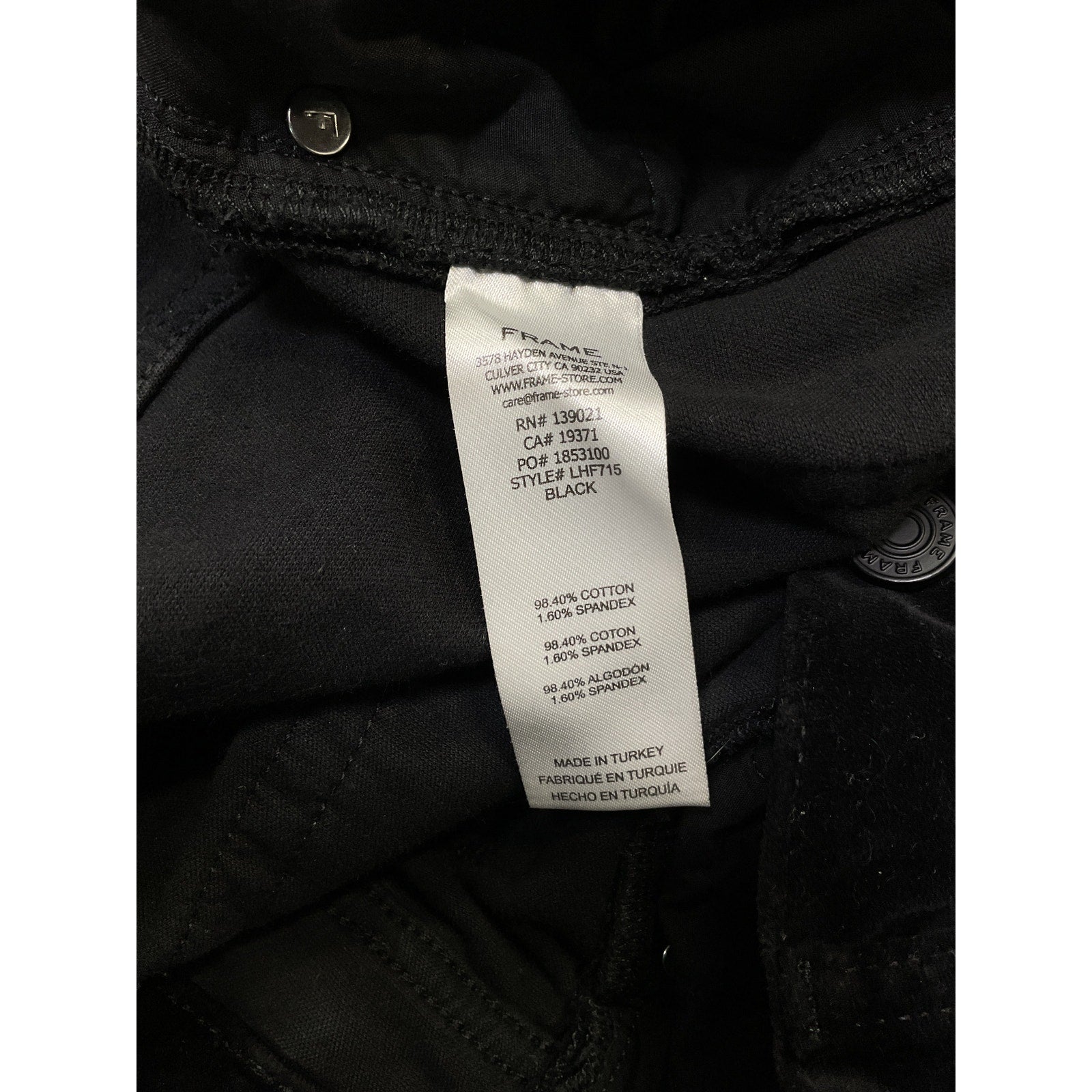 Frame 'Le Velveteen' Black Velvet High Flare Pant Size 27