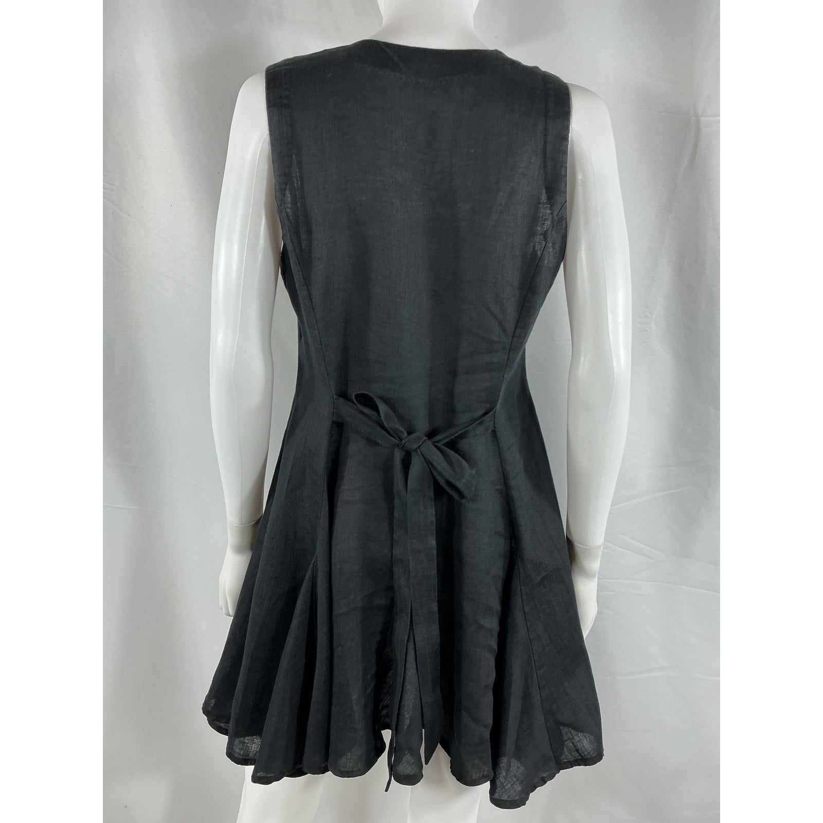 D�en 'Aubrey' Black Linen Mini Dress Size S