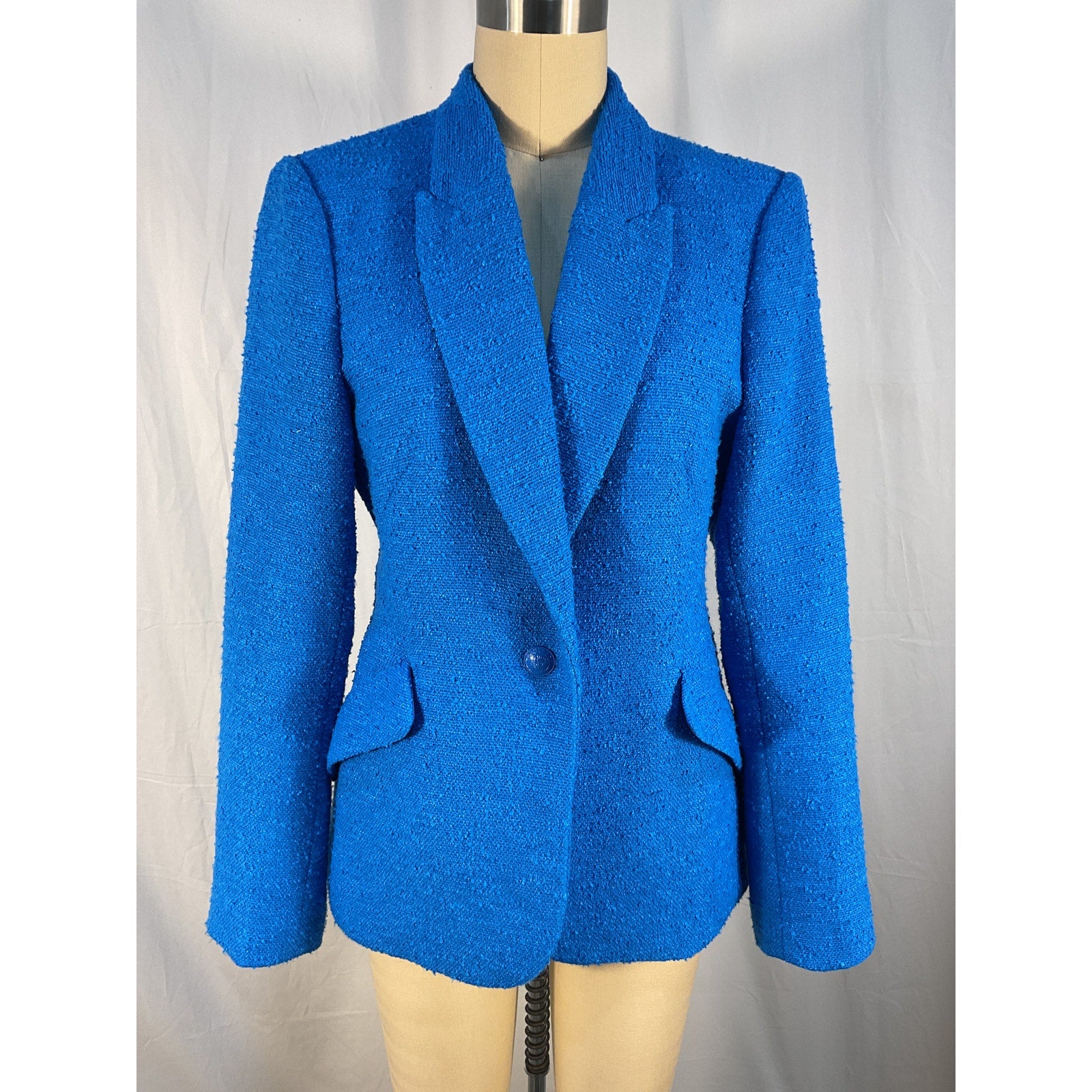 L'Agence 'Chamberlain' Blue Polyurethane Blazer Size 6