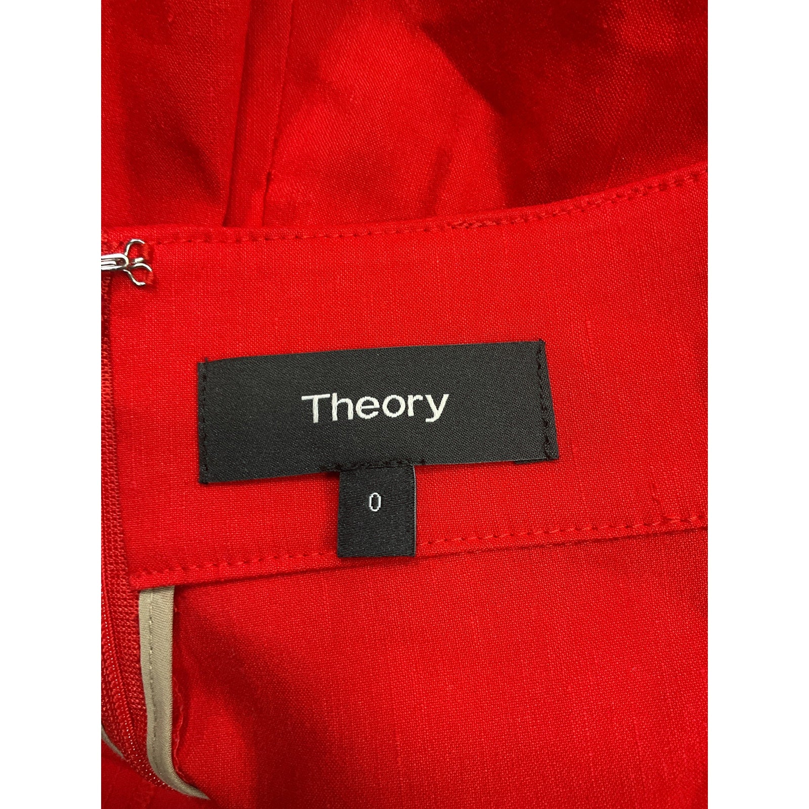 Theory Mini Utility Red Linen Shorts Size 0 - NWT