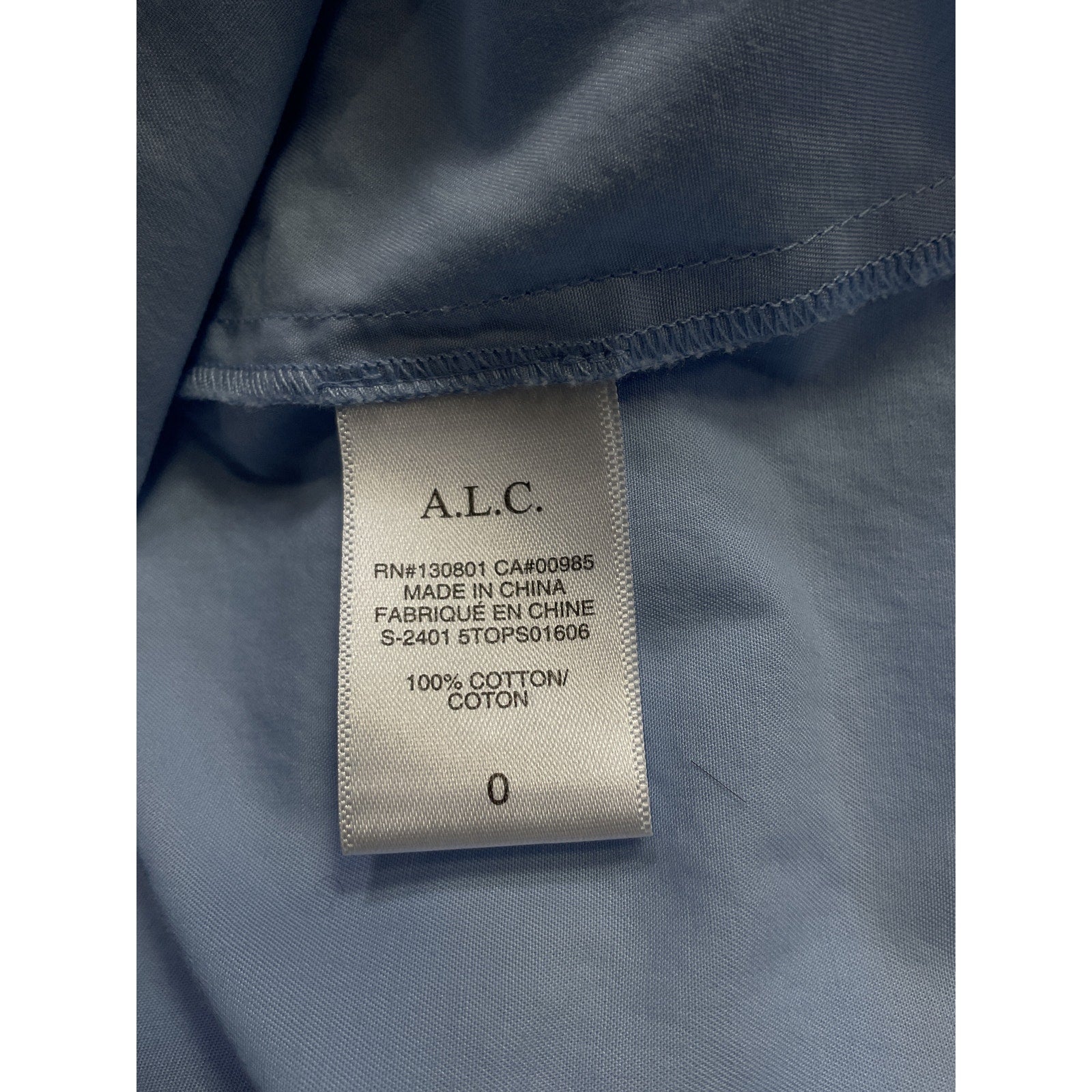 A.L.C. 'Aiden' Blue Shirt Size 0