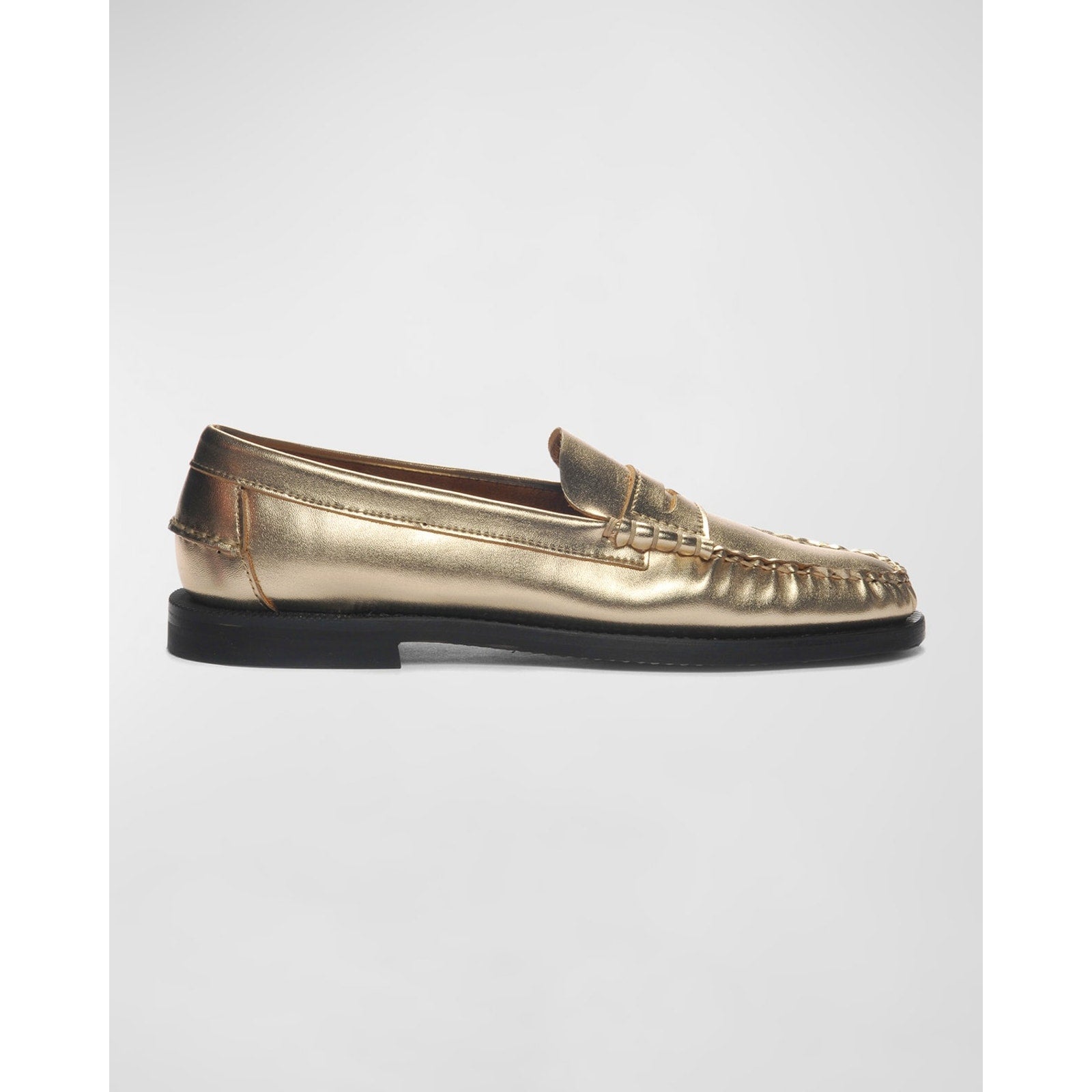 Sebago 'Dan Met' Gold Flasts Size 10