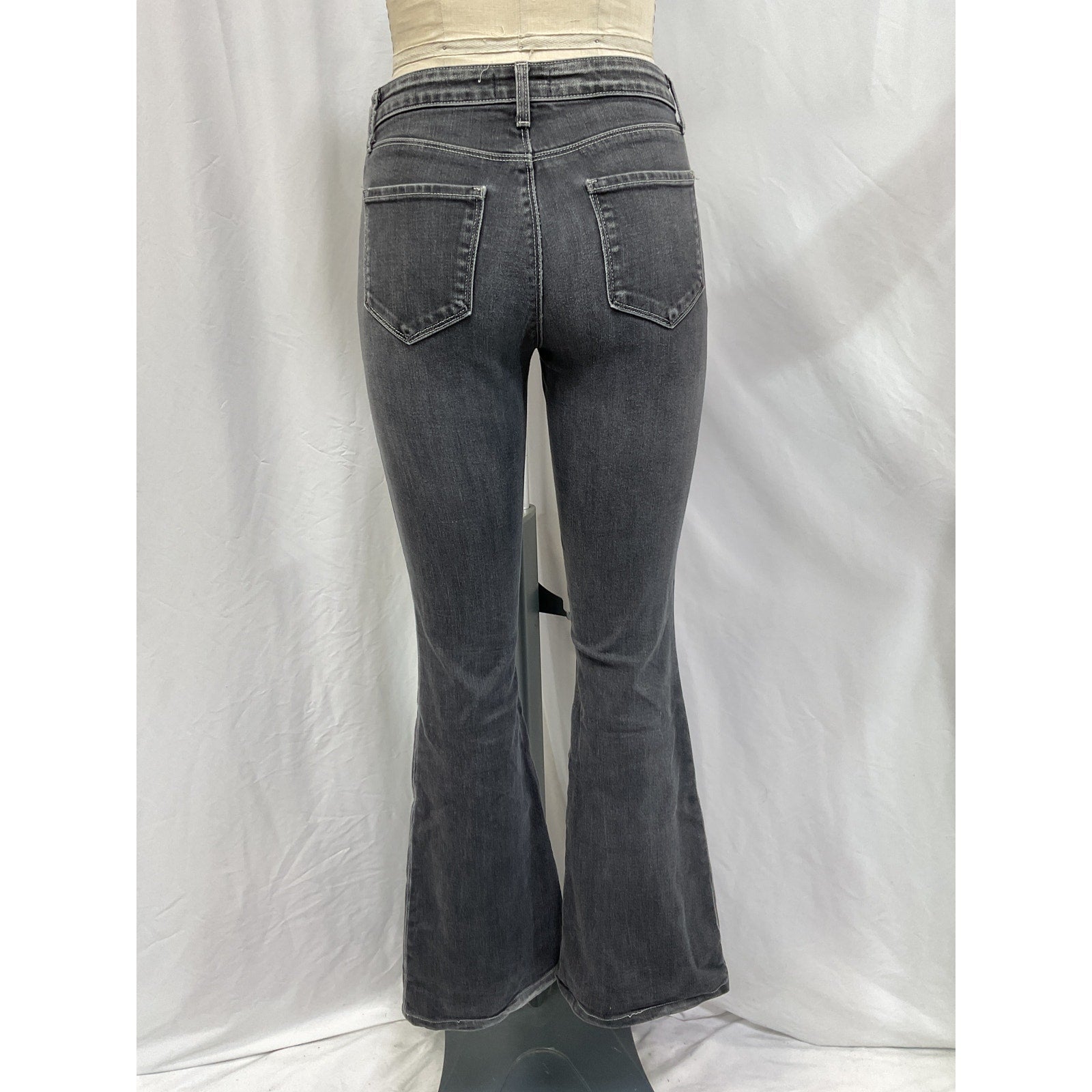L'Agence 'Bell' Black Cotton High Rise Flare Size 25