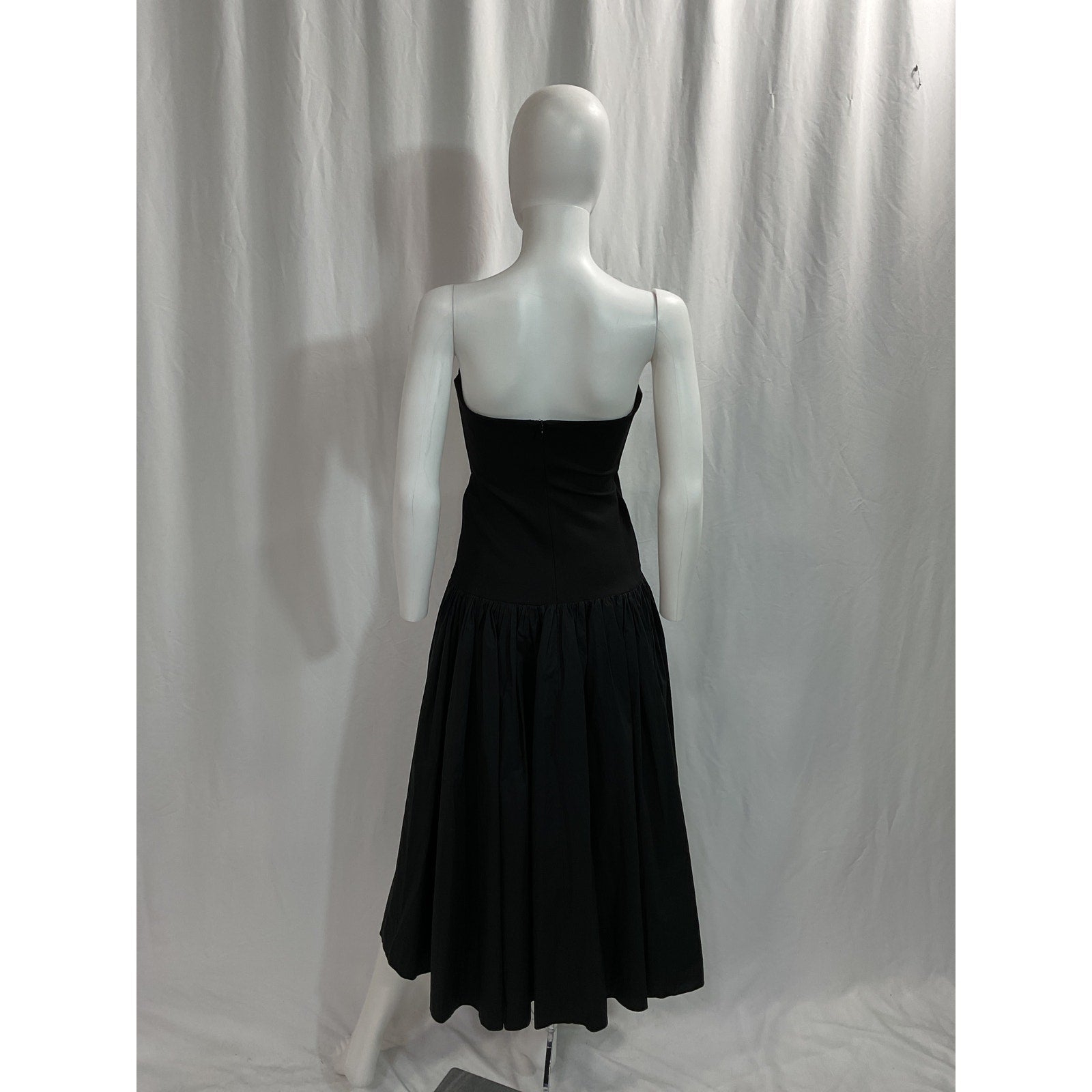 Nicholas 'Jaxon' Black Drop Waist Broomstick Pleated Poplin Skirt Size 4