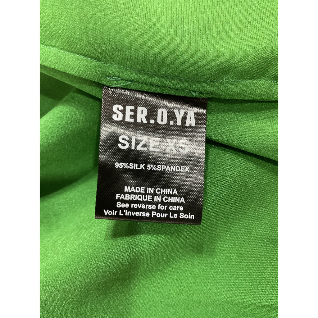 Ser.O.Ya 'Demi' Green Charmeuse Dress Size XS