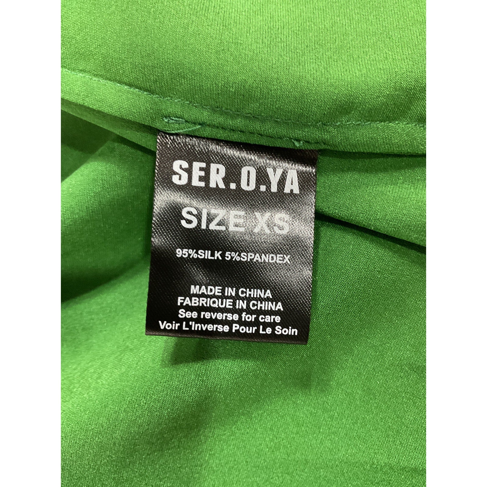 Ser.O.Ya 'Demi' Green Charmeuse Dress Size XS
