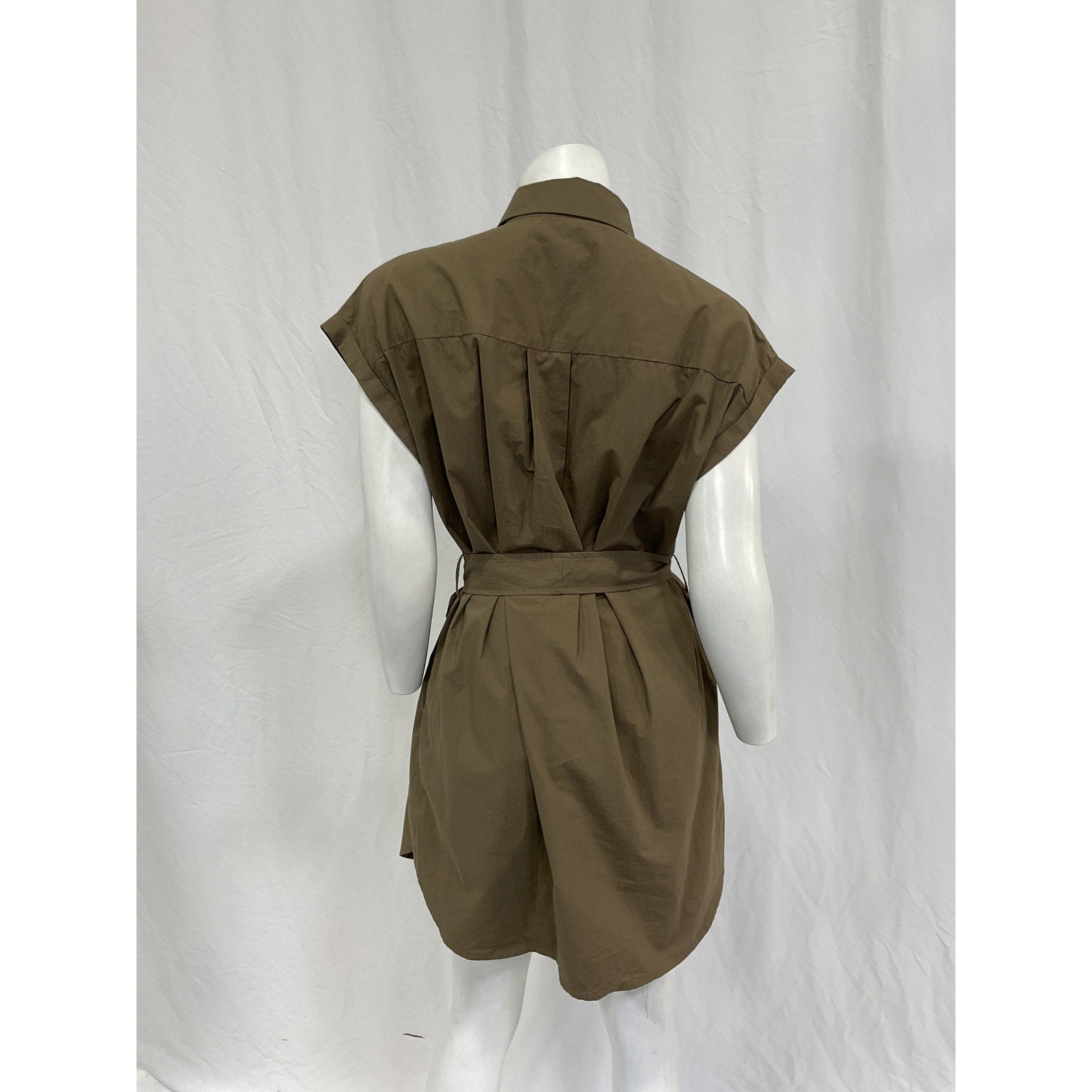 Matteau Mini Shirt Green Cotton Dress Size 1