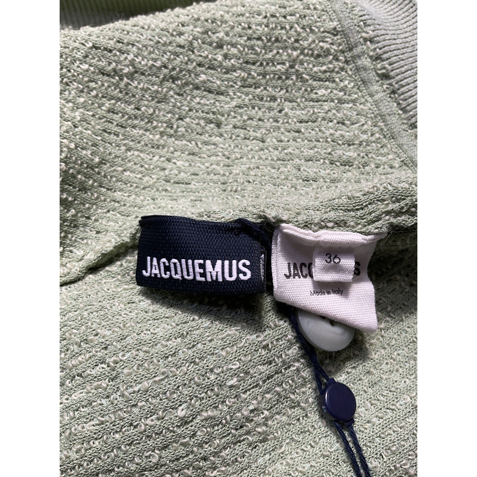 Jacquemus 'Le Campana' Green French Terrycloth Cardigan Size 36