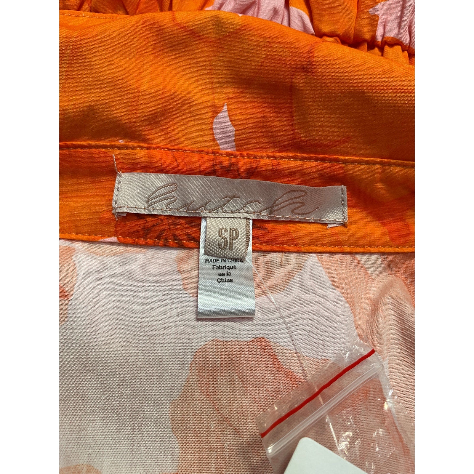 Hutch Short-Sleeve Orange Cotton Mini Shirt Dress Size S PETITE - NWT