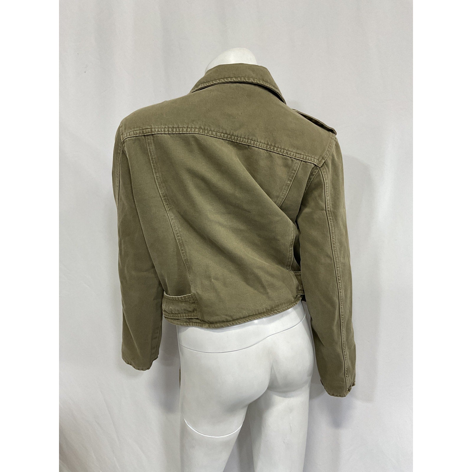 Allsaints 'Balfern' Green Denim Biker Jacket Size 8