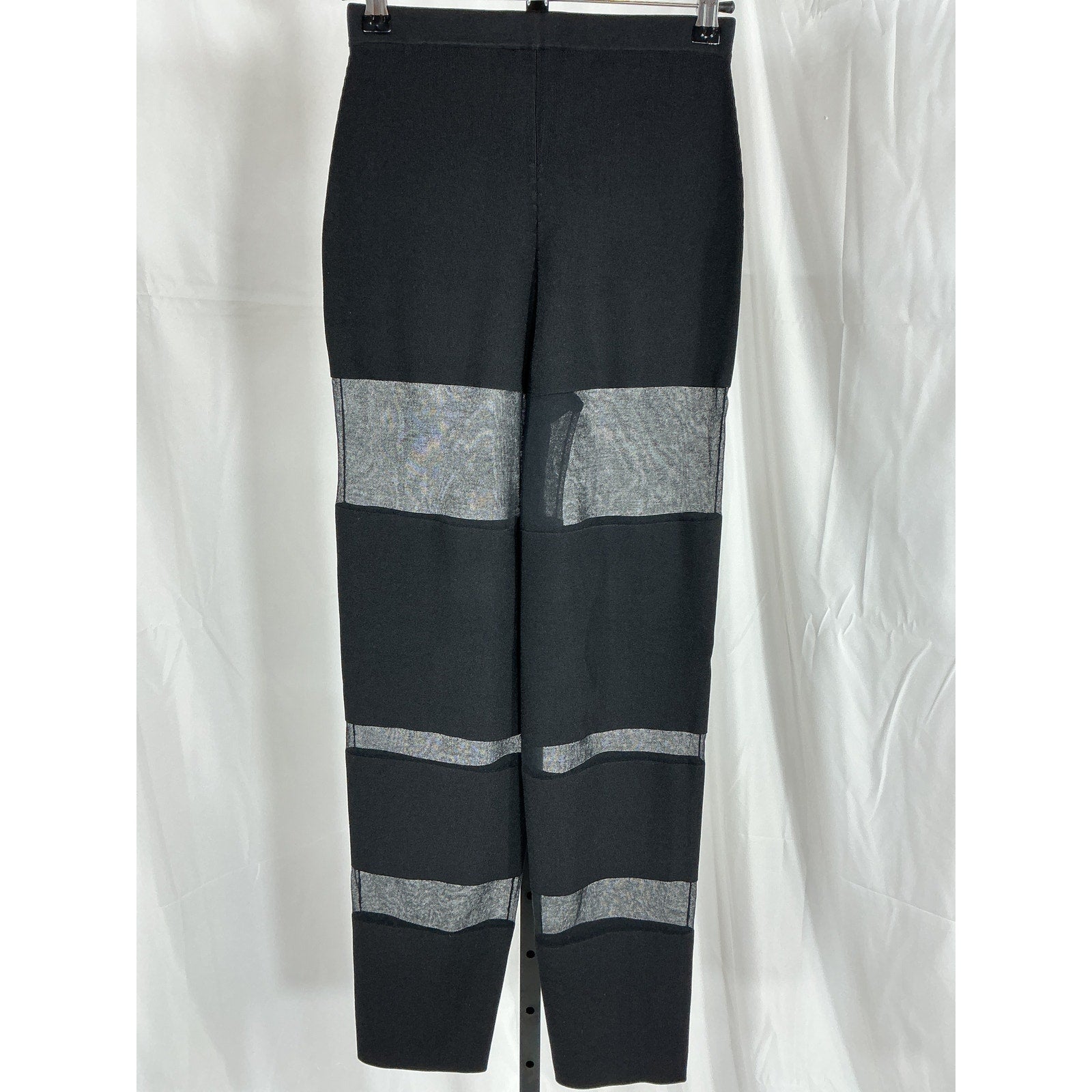 Lapointe 'Intarsia' Black Cotton Viscose Sheer Pants Size XS - NWT