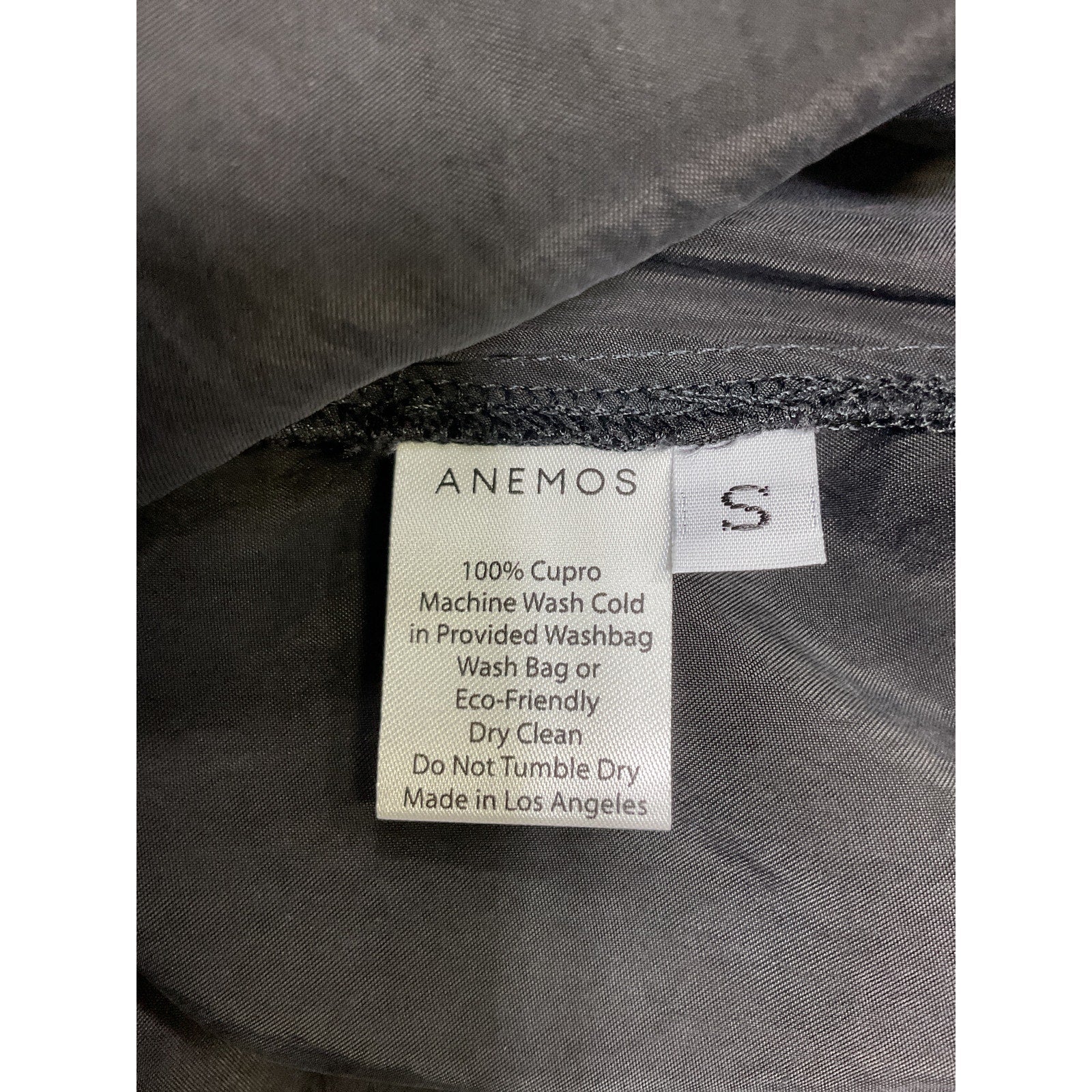 Anemos The D K Wrap Black Cupro Midi Dress Size S