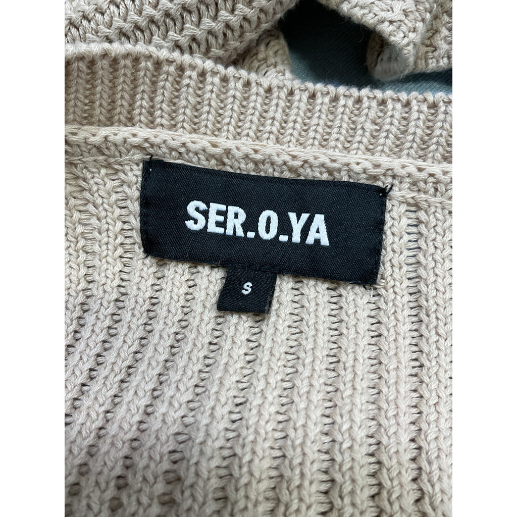 Ser.O.Ya 'Agnes' Beige Off Shoulder Sweater Size S