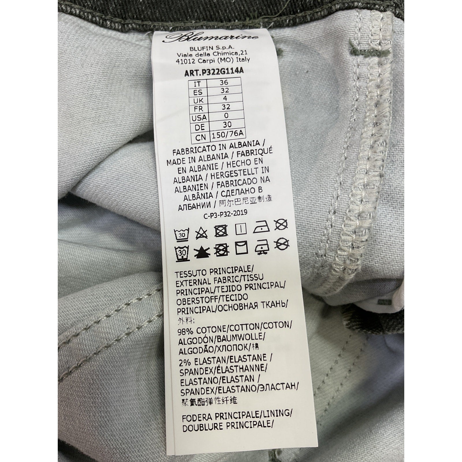 Blumarine Pleated Grey Cotton Mini Skirt Size 0