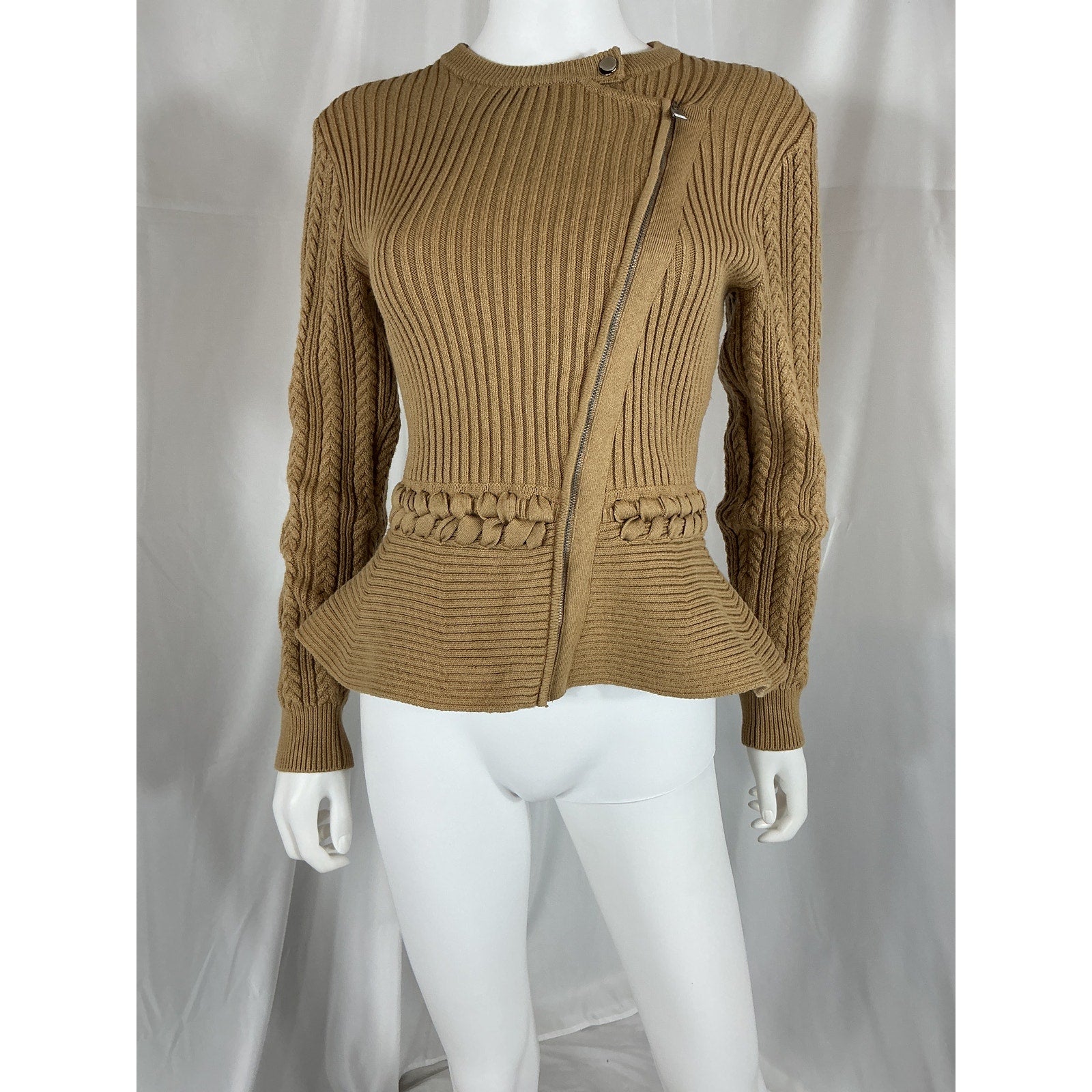 Simkhai 'Andi' Beige Cotton Fisherman Peplum Jacket Size S