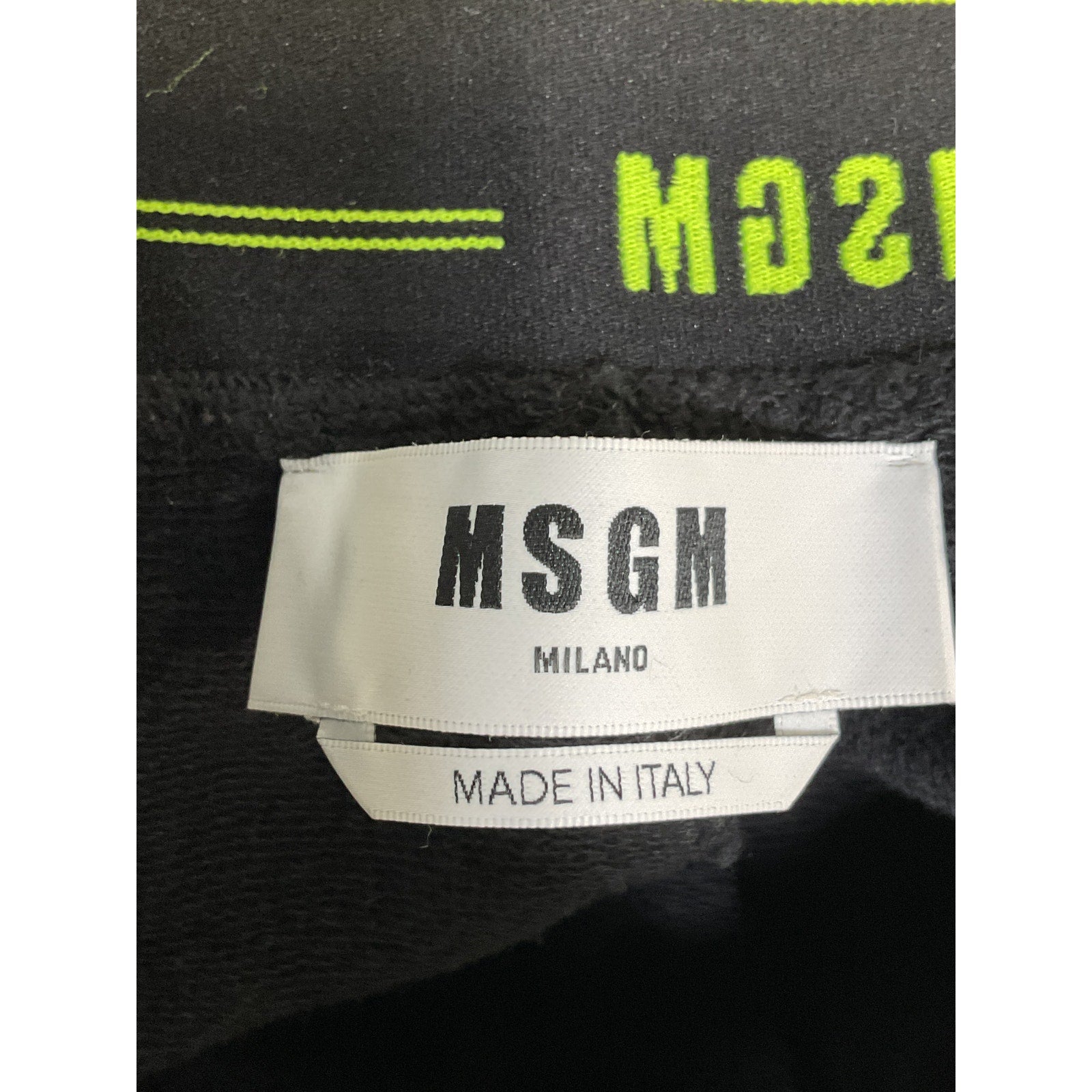 Msgm 'Logo Band' Black French Terrycloth Short Size M