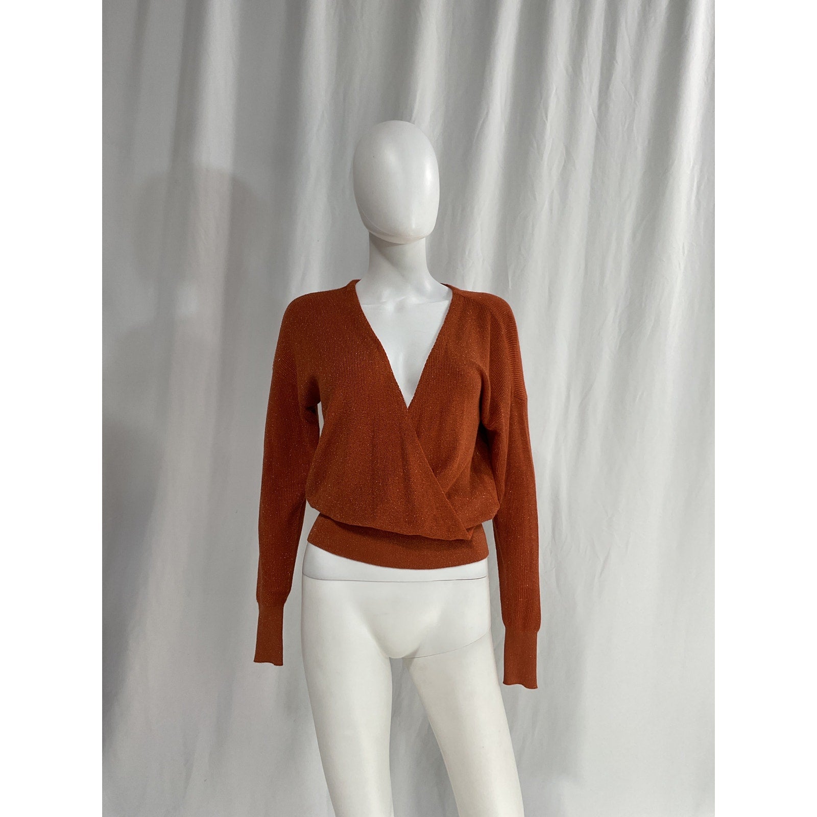 L'Agence 'Blair' Brown Crossover Pullover Size S