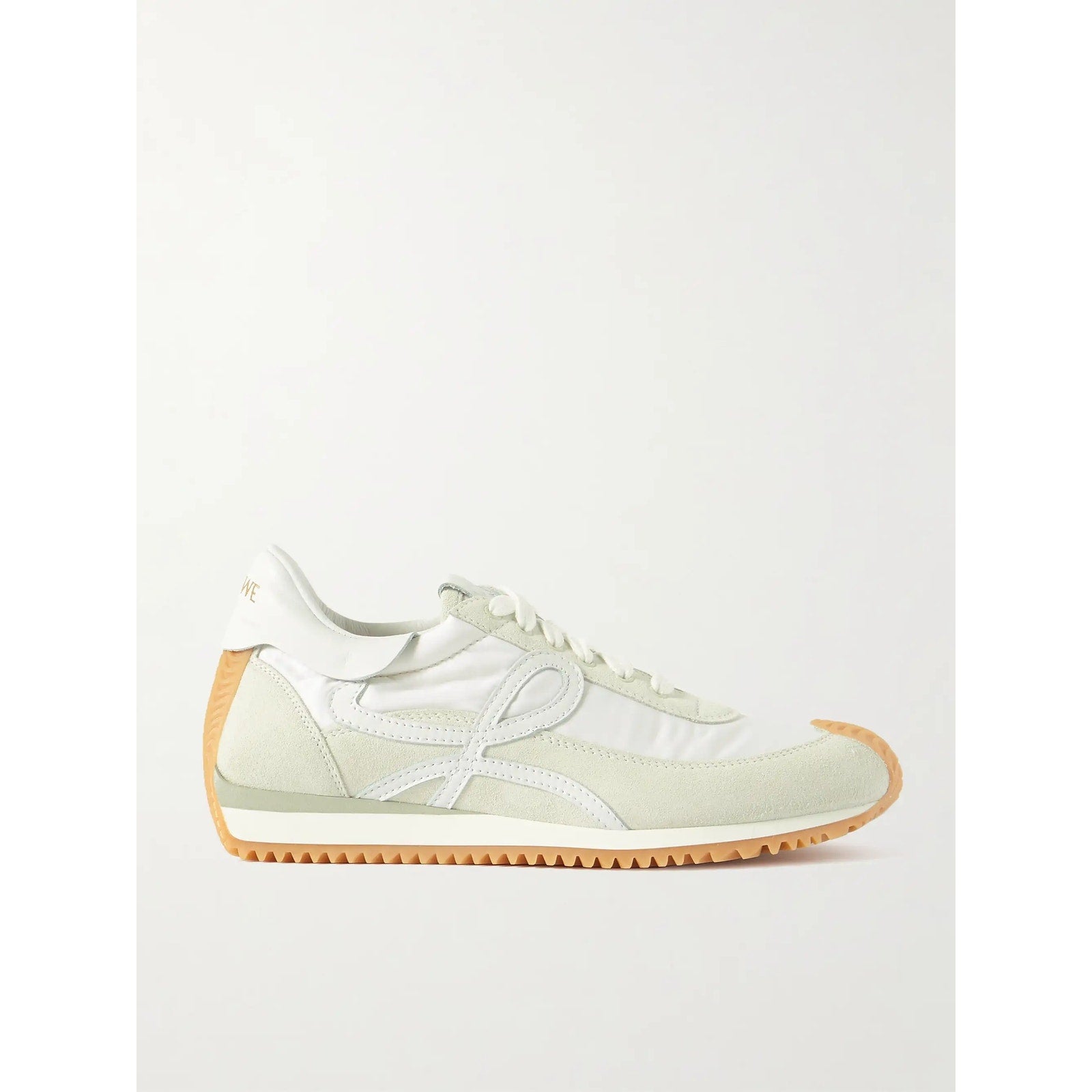Loewe Flow Logo-Appliqu�d White Leather And Suede Shell Sneakers Size 40