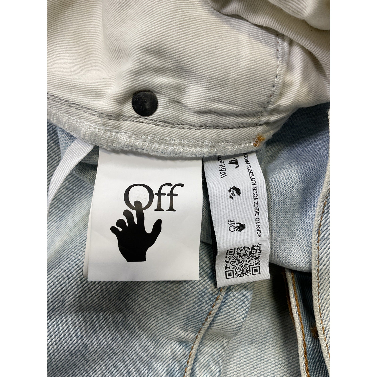 Off-White 'Distressed' Blue Skinny Denim Jean Size 30