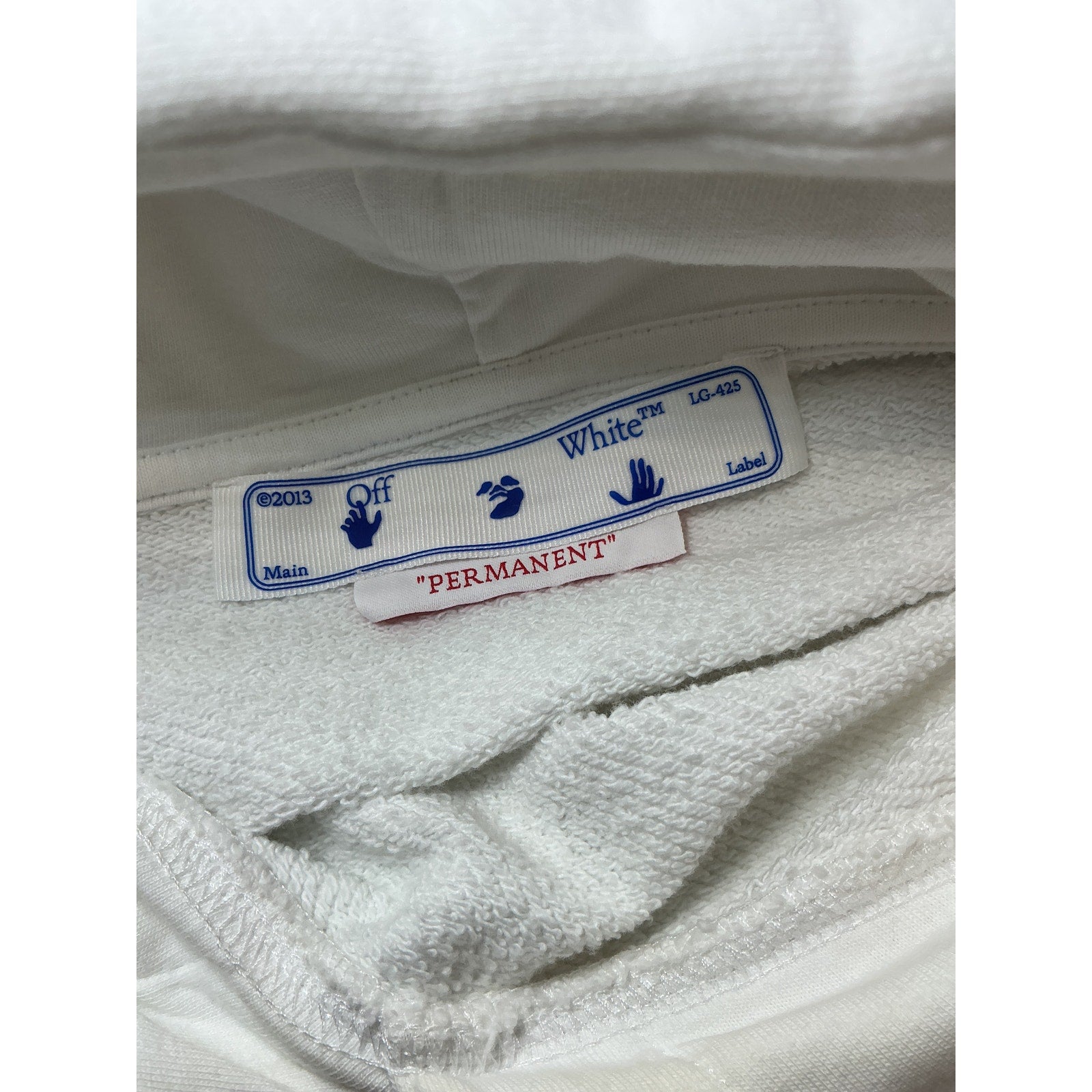 Off-White Off Stamp White Cotton Pullover Hoodie Size S