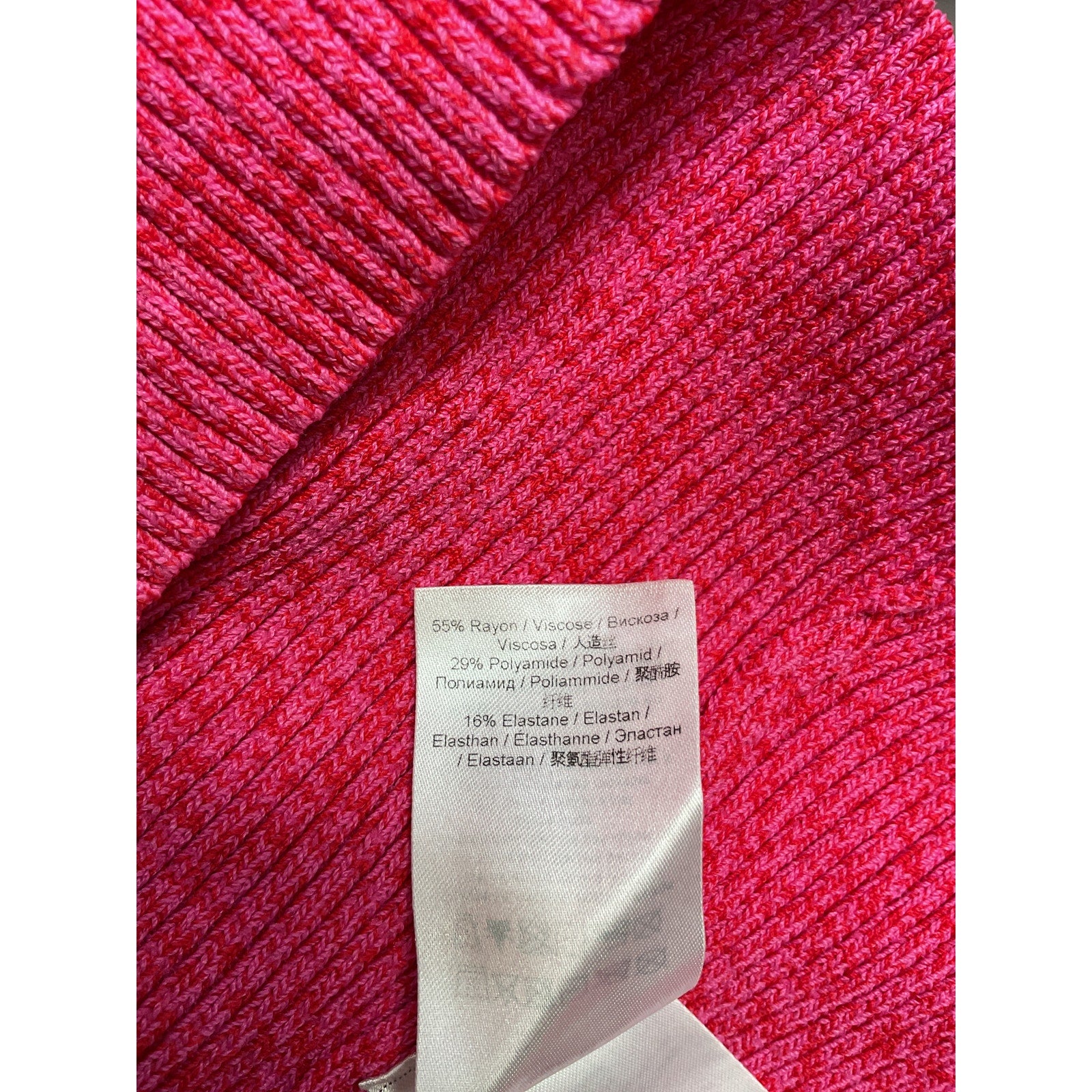 Ganni 'M�lange' Pink Knit Long Sleeve Midi Dress Size M