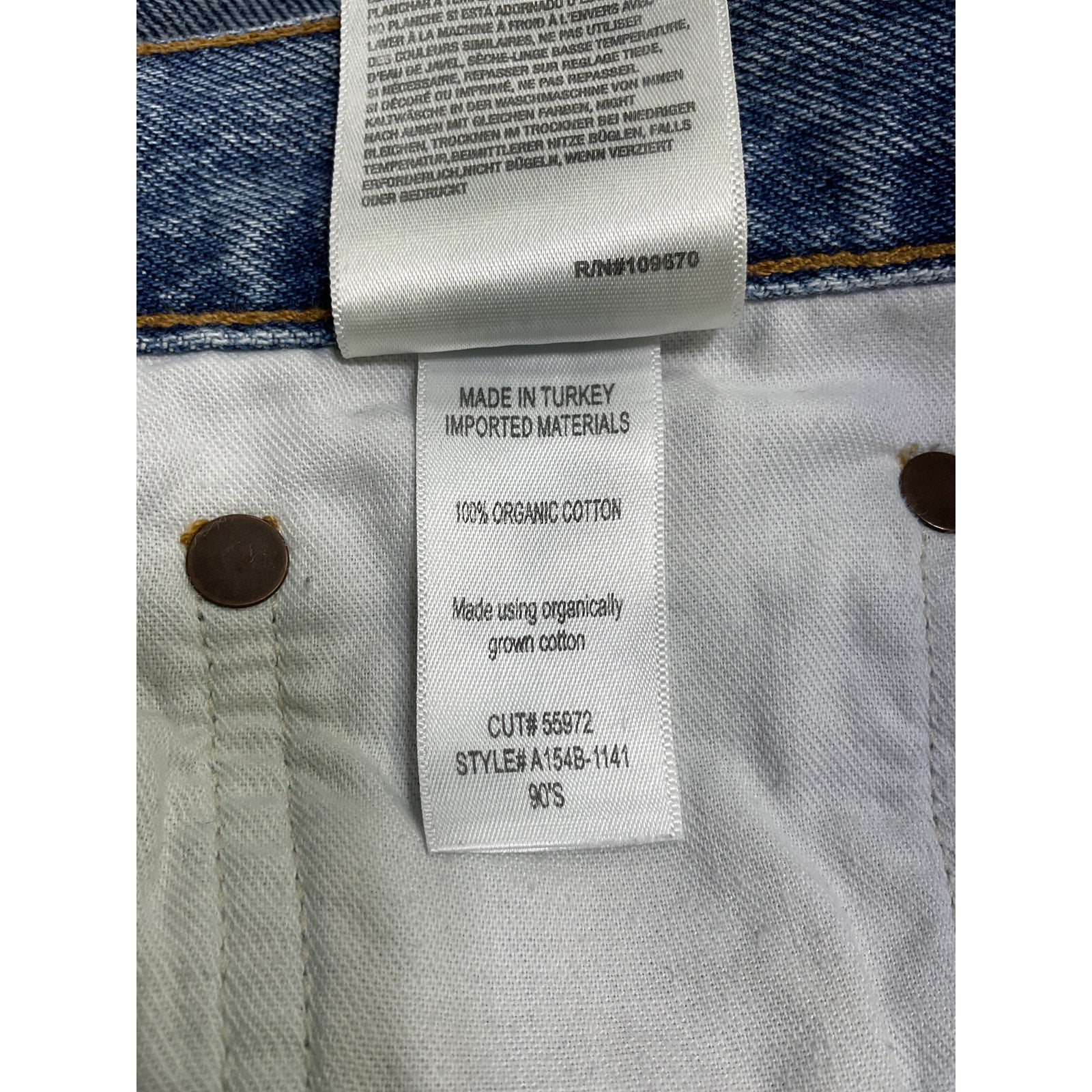 Agolde '90'S' Blue Cotton Pinch Waist Jean Size 28