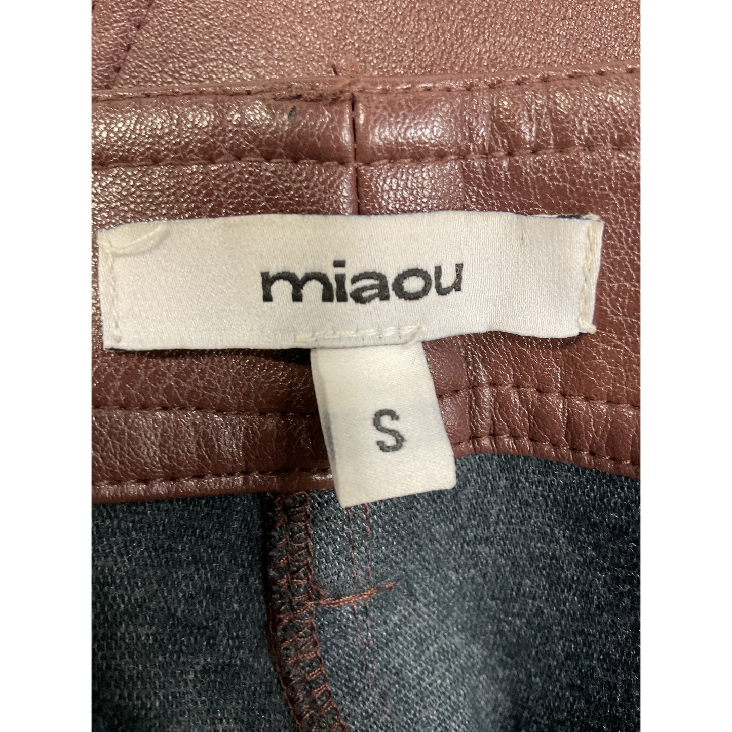 Miaou 'Junior' Brown Faux Leather Pant Size S