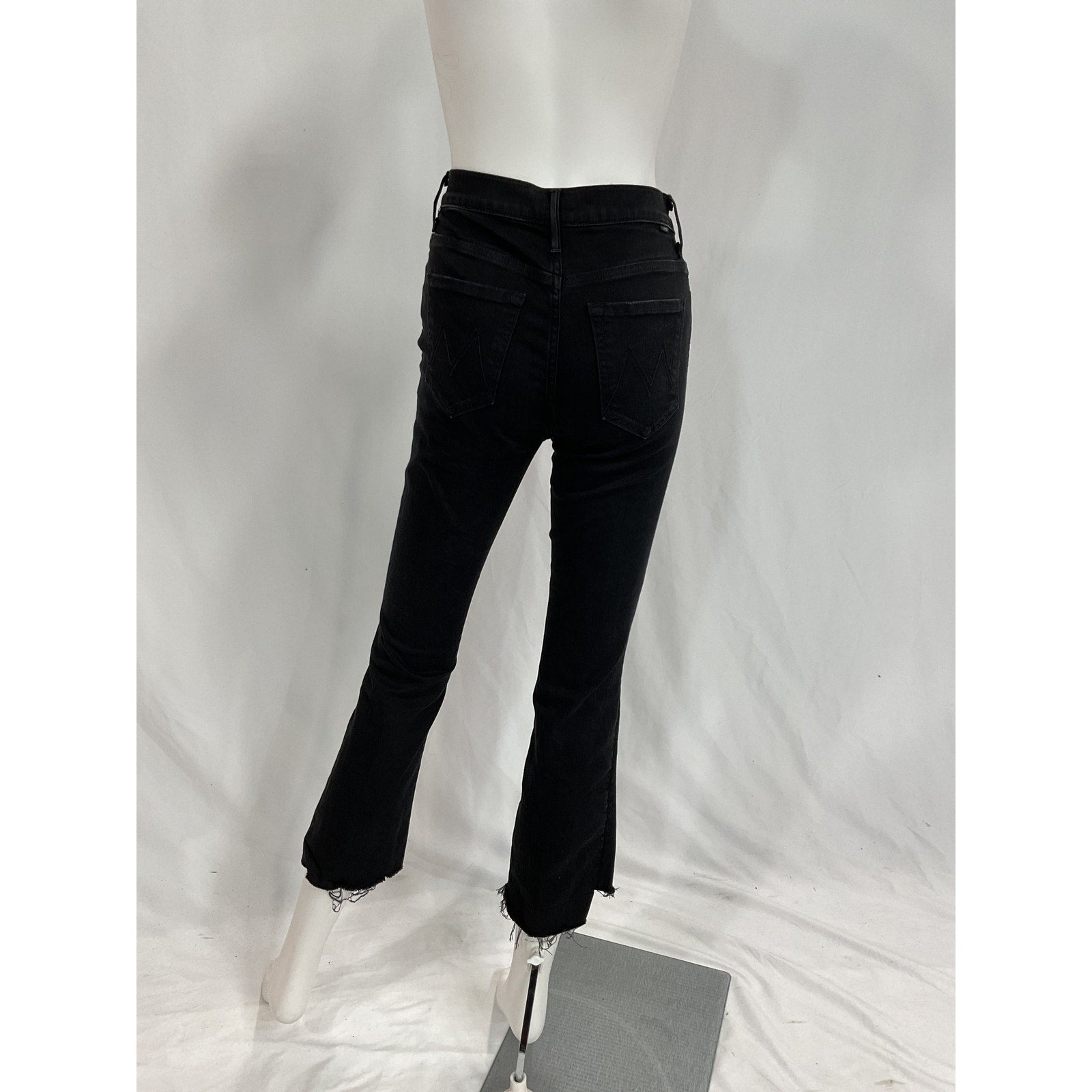 Mother 'Insider' Black Crop Step Fray Denimn Jean Size 25