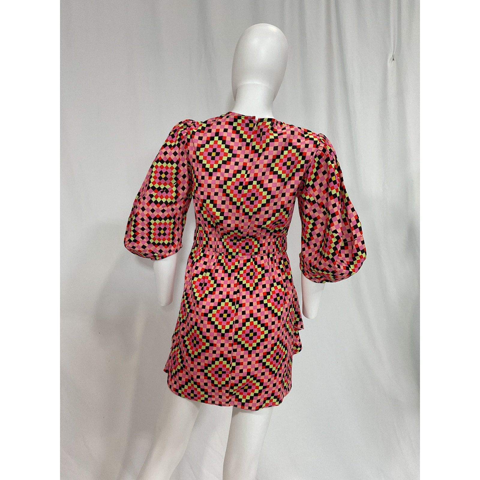 Rhode 'Pia' Pink Elbow Sleeve Ruffle Dress Size 0