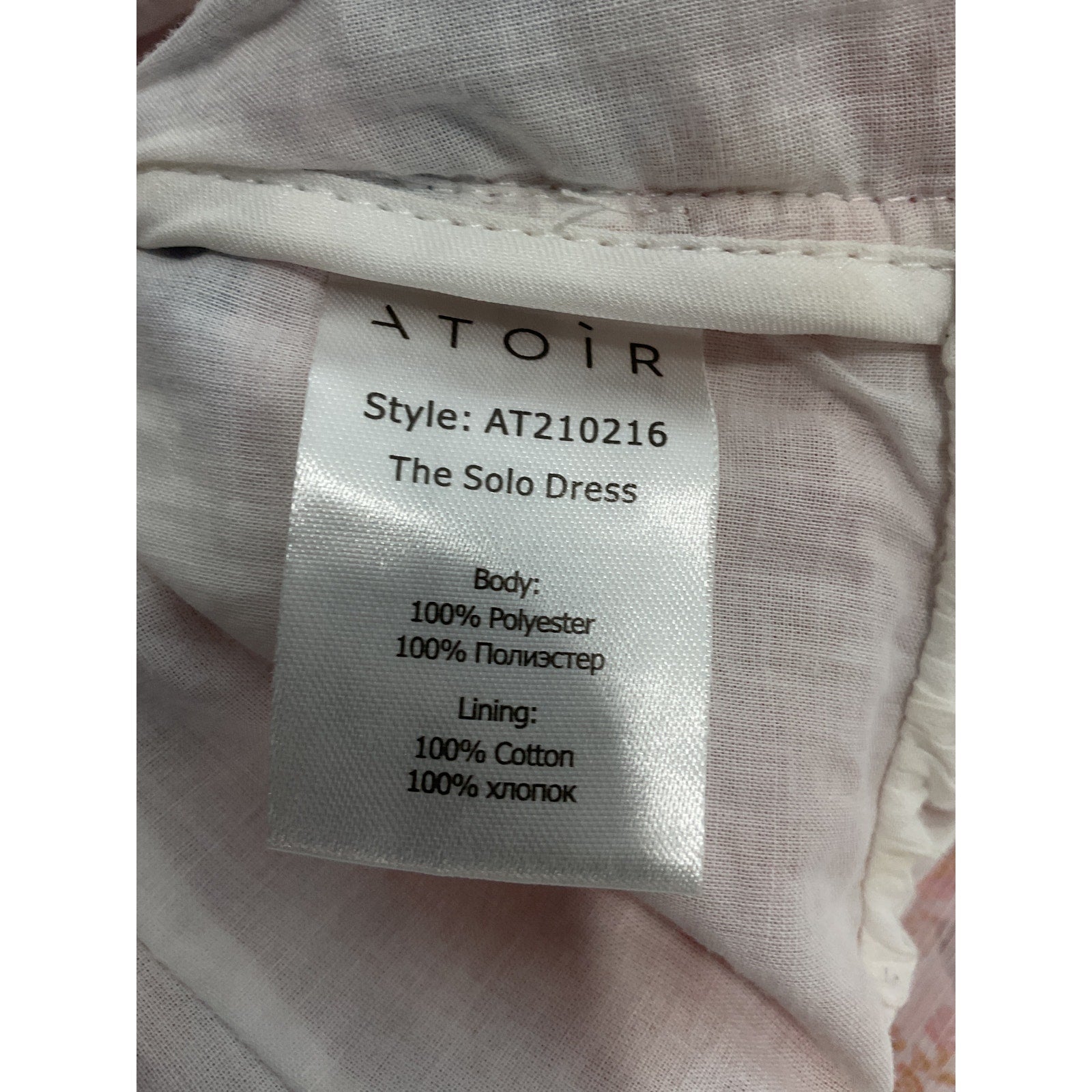 Atoir 'The Solo' Pink Front Bow Waist Cutout Dress Size S