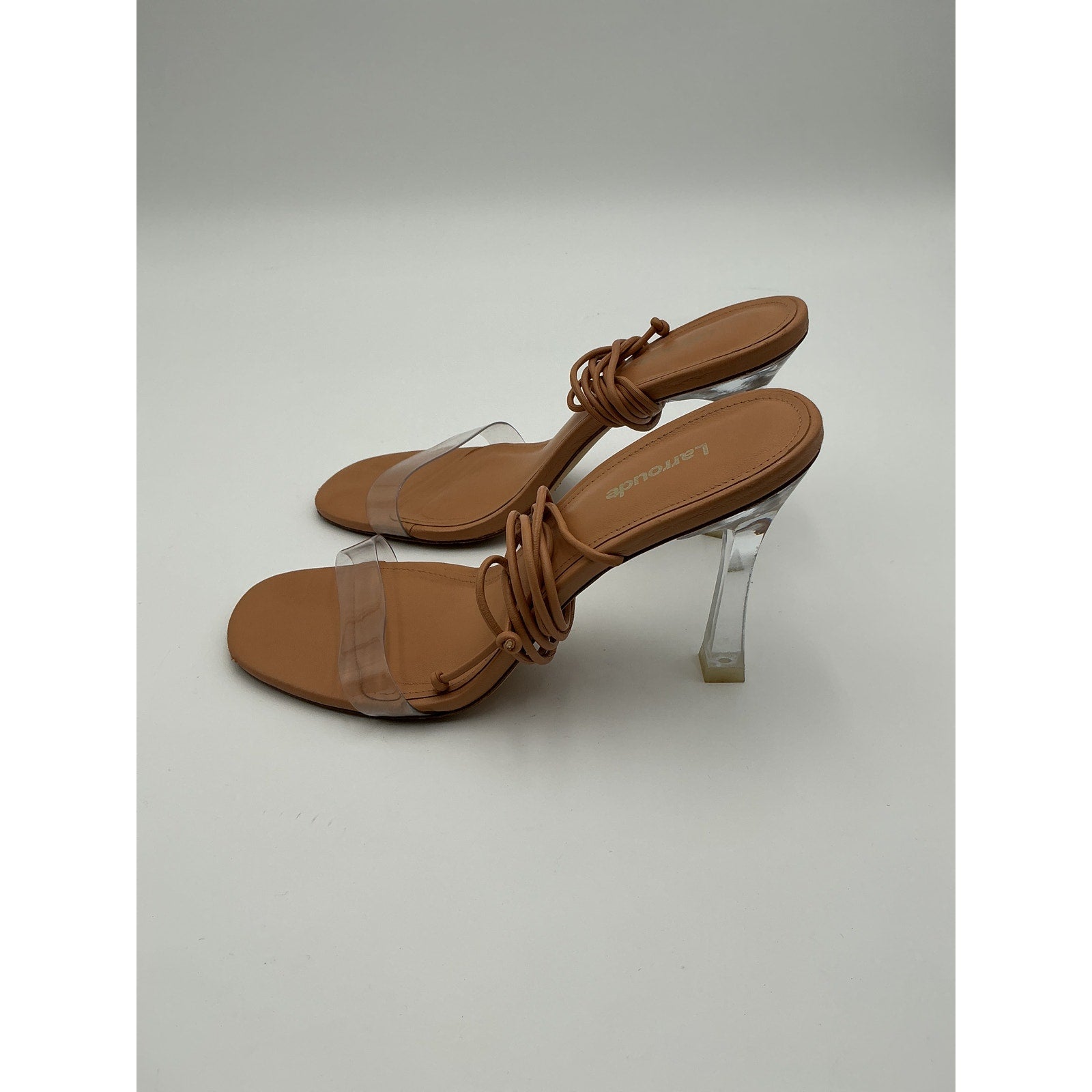 Larroude 'Gloria' Tan Leather Heel Size 7