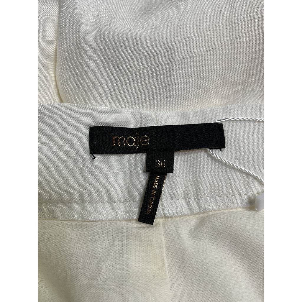 Maje Flowing Cream Viscose Shorts Size 36