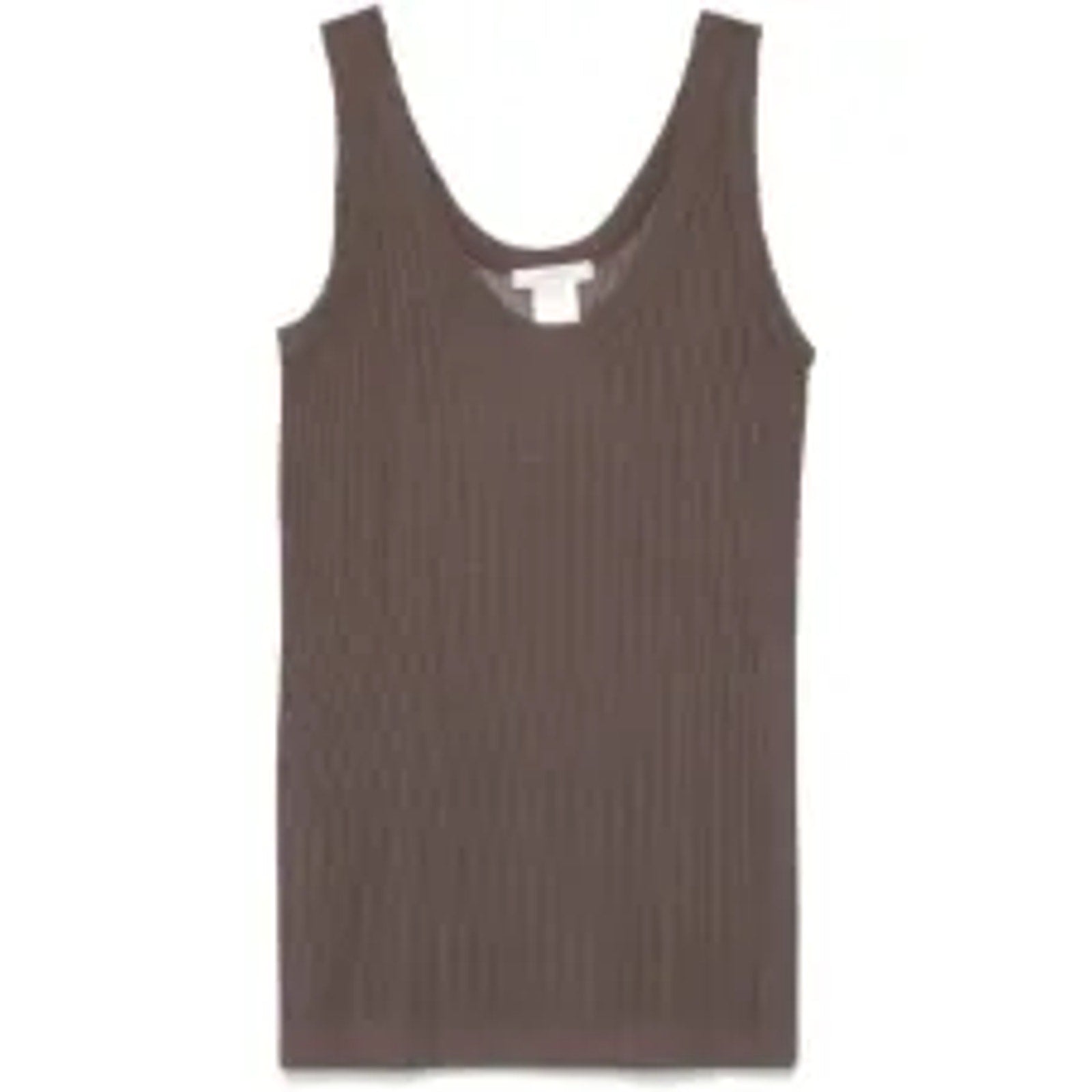 Lemaire Seamless Brown Viscose Ribbed Tank Top Size S