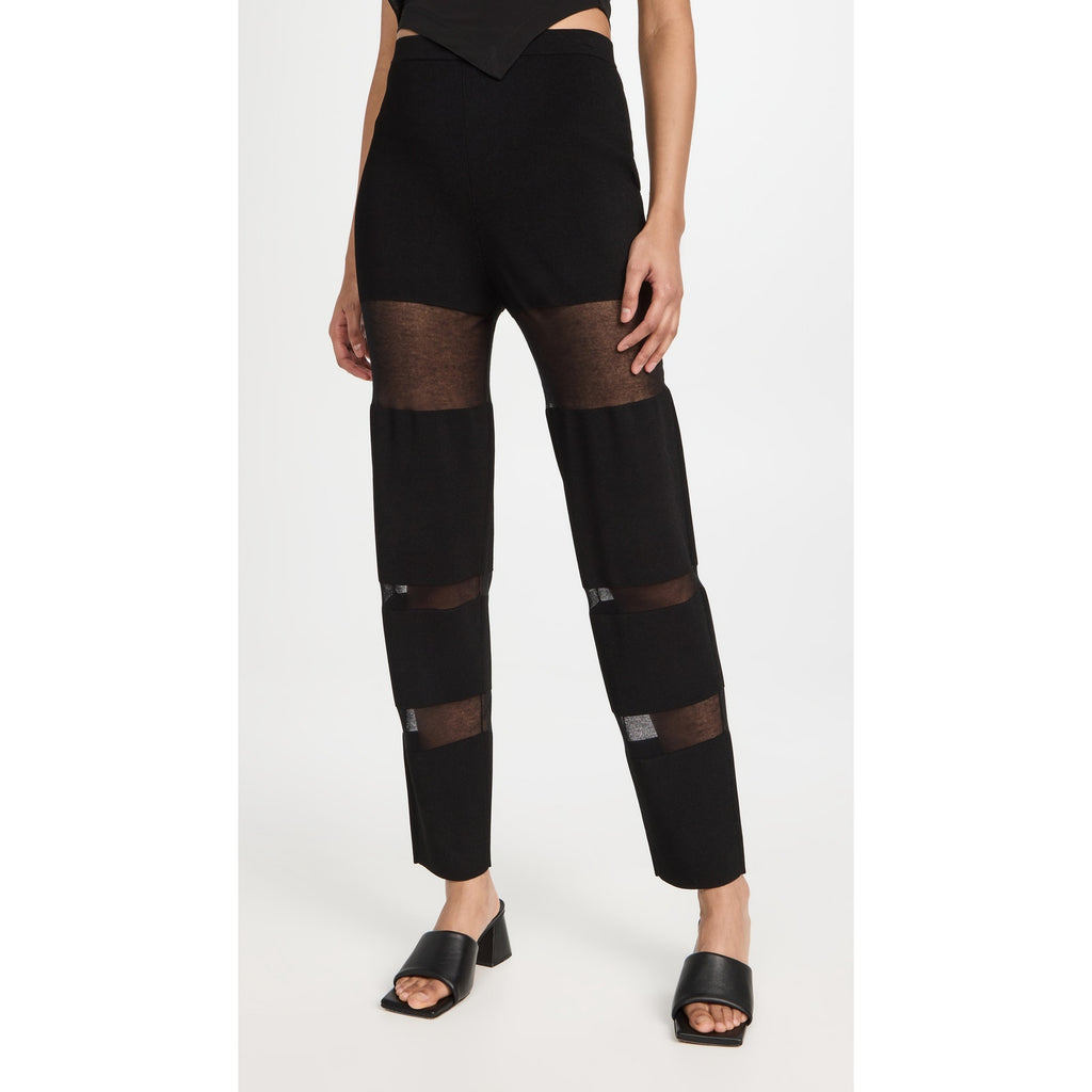 Lapointe 'Intarsia' Black Cotton Viscose Sheer Pants Size XS - NWT