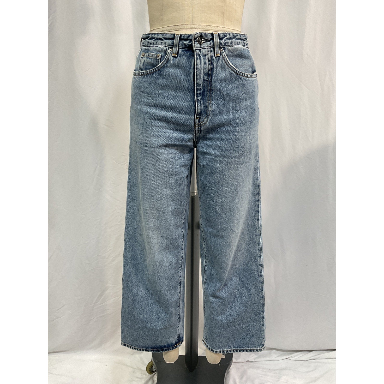 Toteme 'Cropped' Blue Straight-Leg Denim Jeans Size 26
