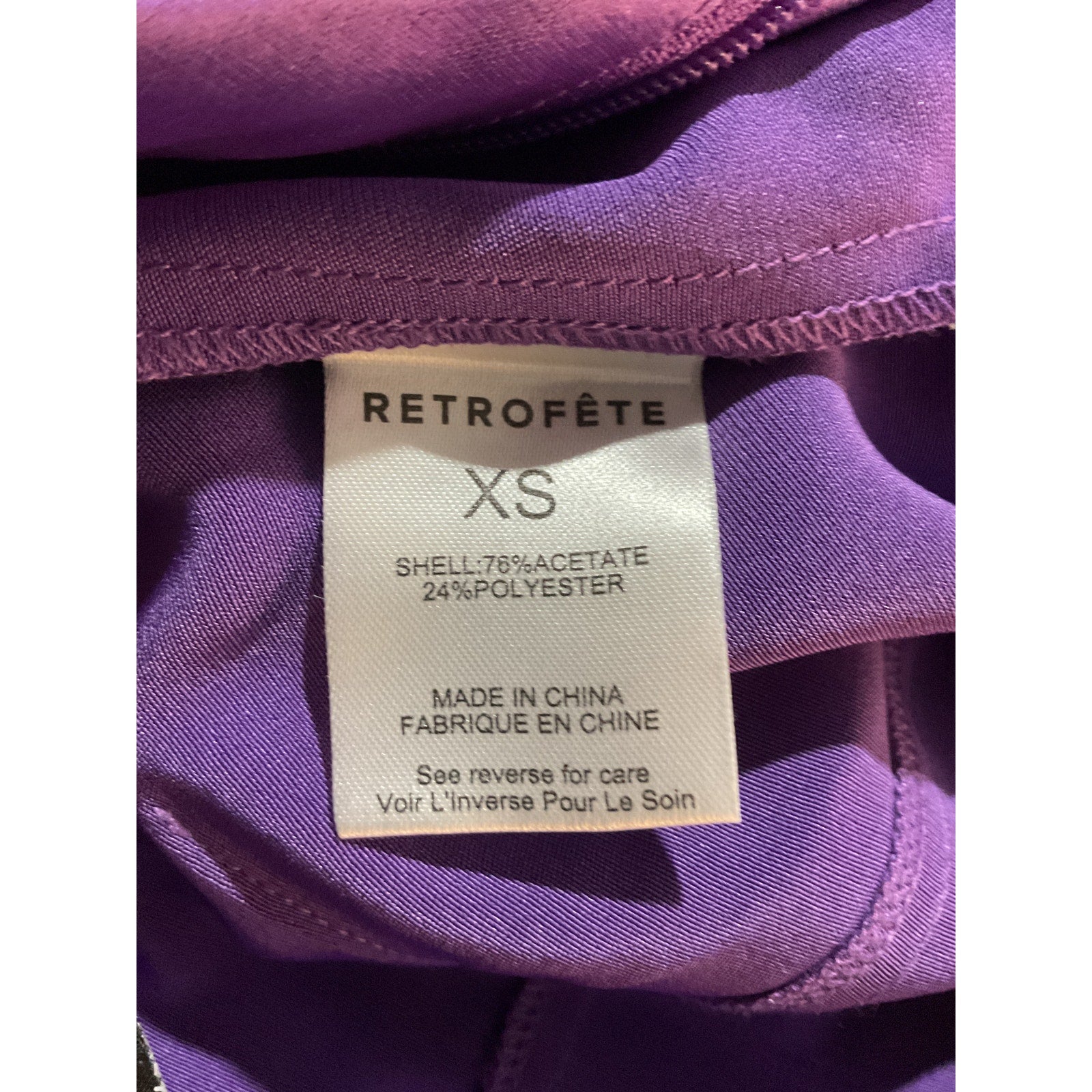 Retrofete 'Andre' Purple Acetate Pant Size XS