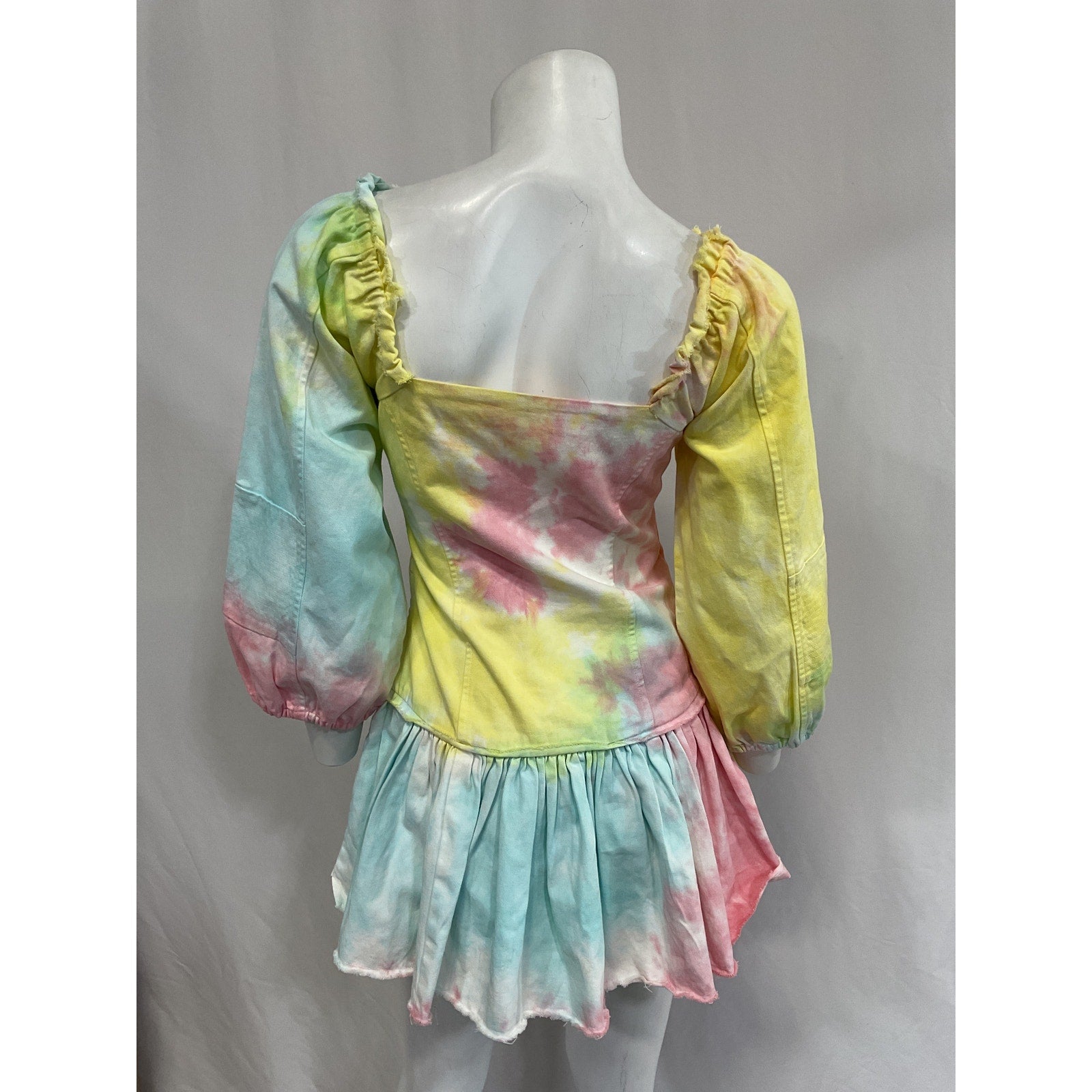 Loveshackfancy 'Chai' Pink Tie Dye Print 3/4 Sleeve Dress Size 0