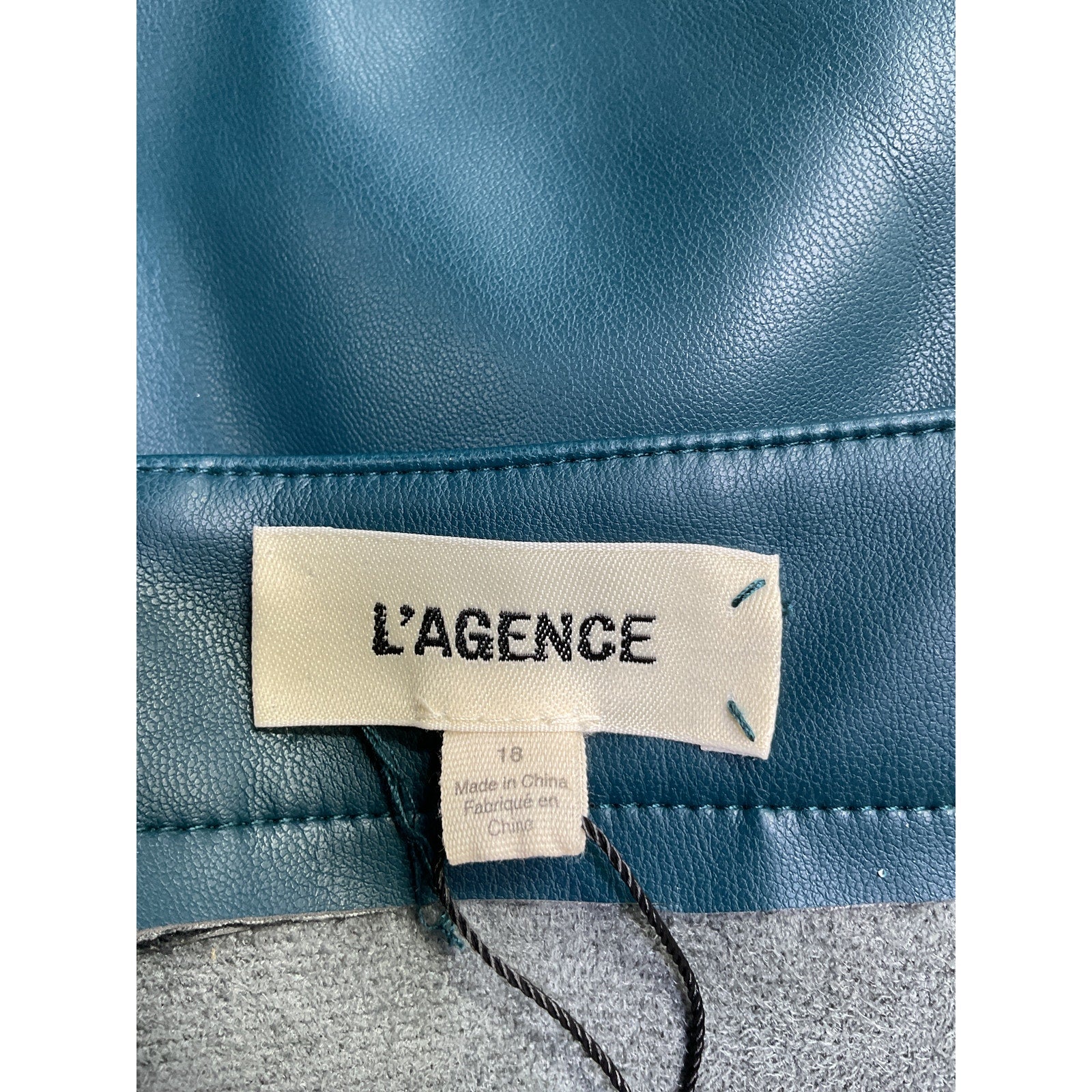 L'Agence 'Amira' Blue Polyurethane Pencil Skirt Size 18