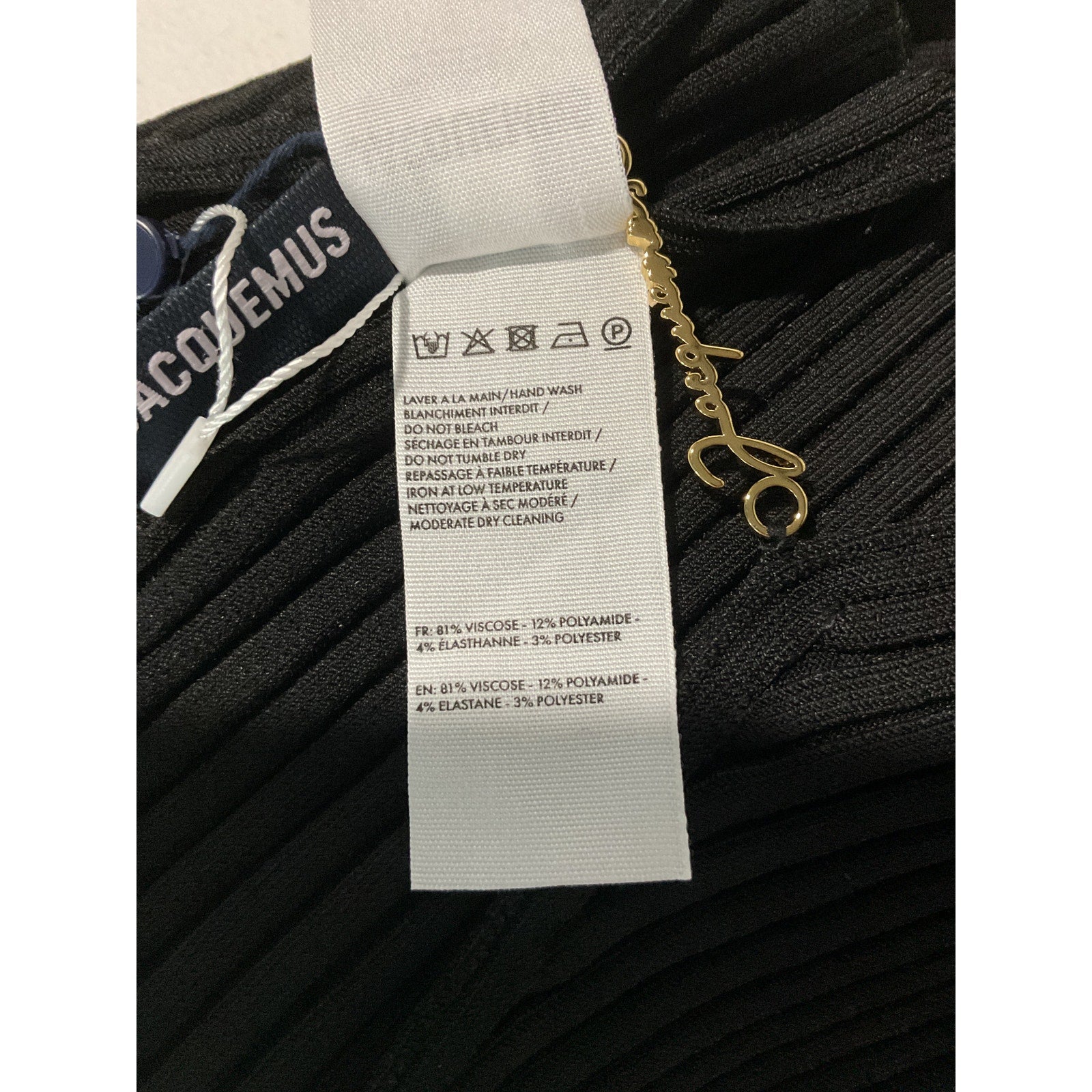 Jacquemus 'La Maille' Black Viscose Pralu Size 34 - NWT