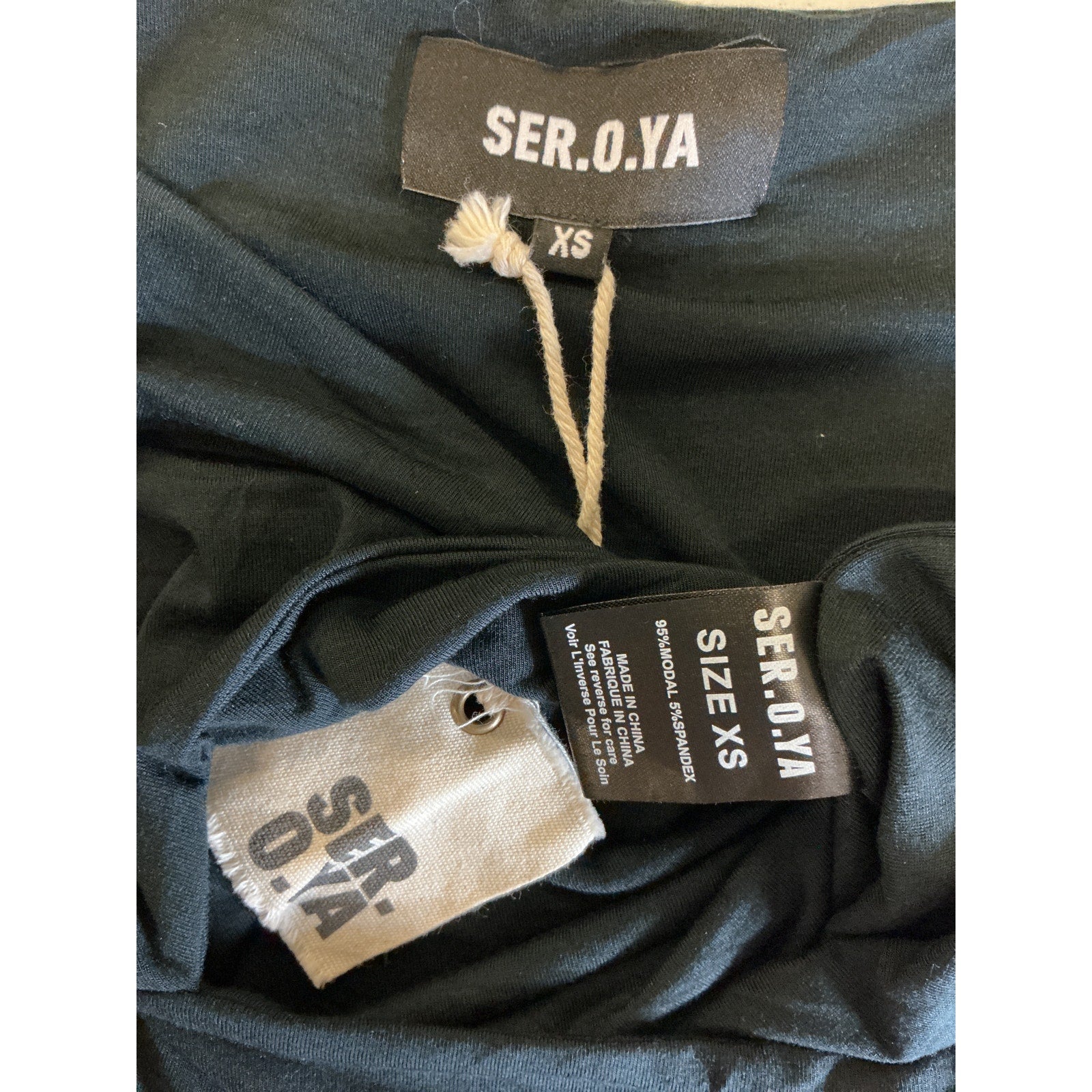 Ser.O.Ya 'Artemis' Black Modal Top Size XS