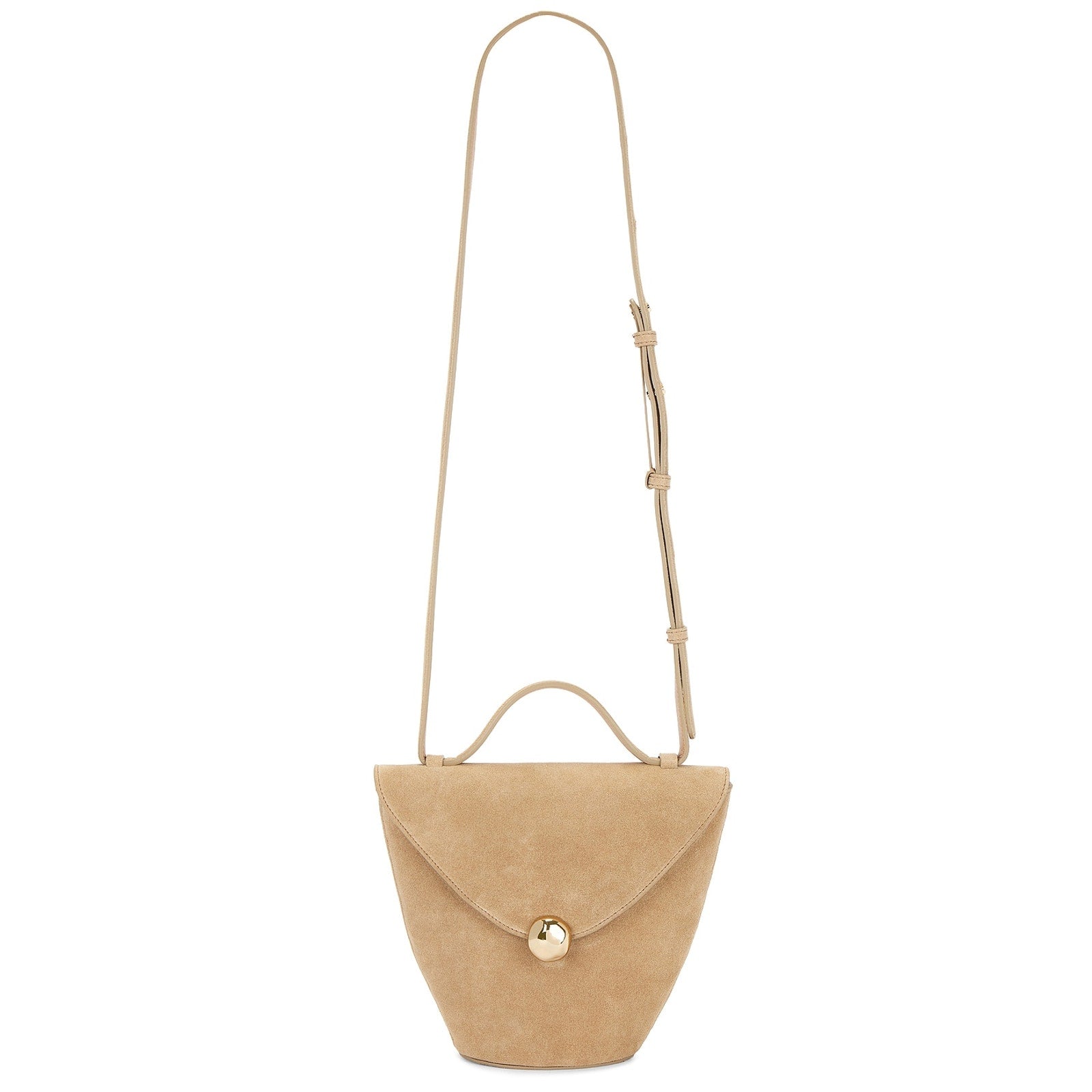 Flattered 'Evelina' Cream Suede Bag